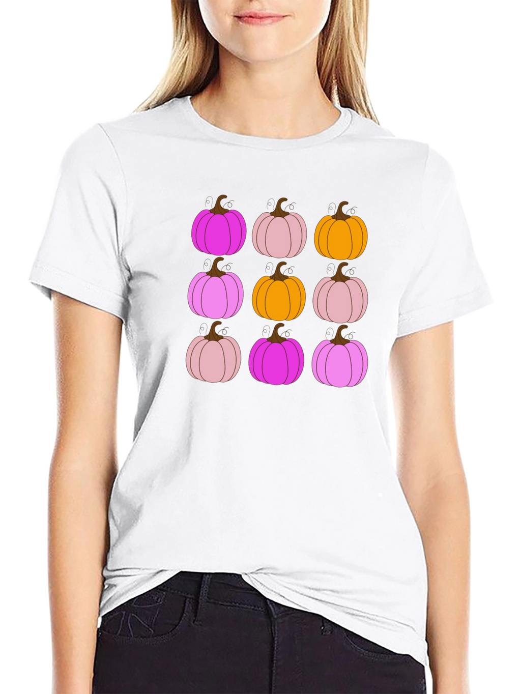 Funky Fall Pumpkin Pattern T-Shirt