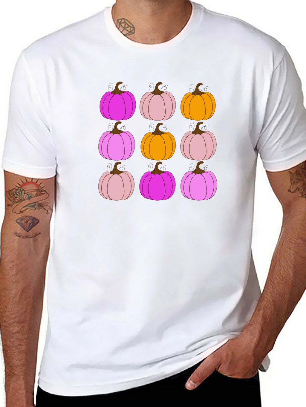 Funky Fall Pumpkin Pattern T-Shirt