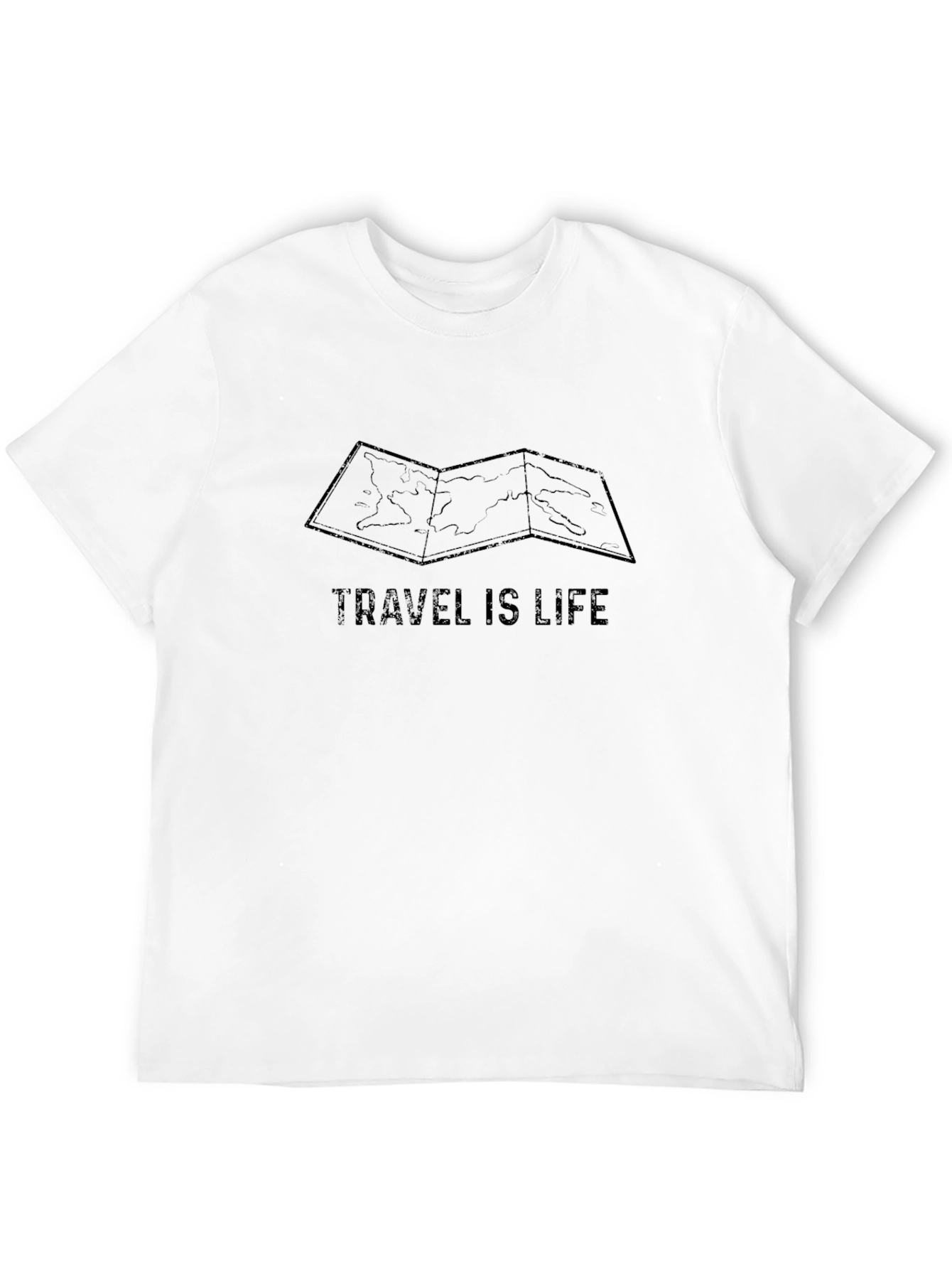 Travel Is Life Black Graphic T-Shirt