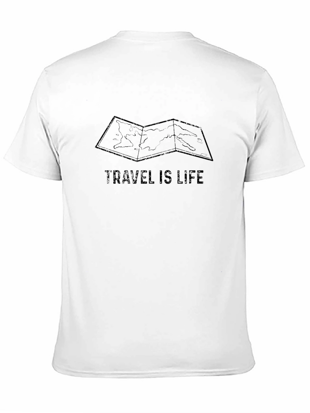 Travel Is Life Black Graphic T-Shirt