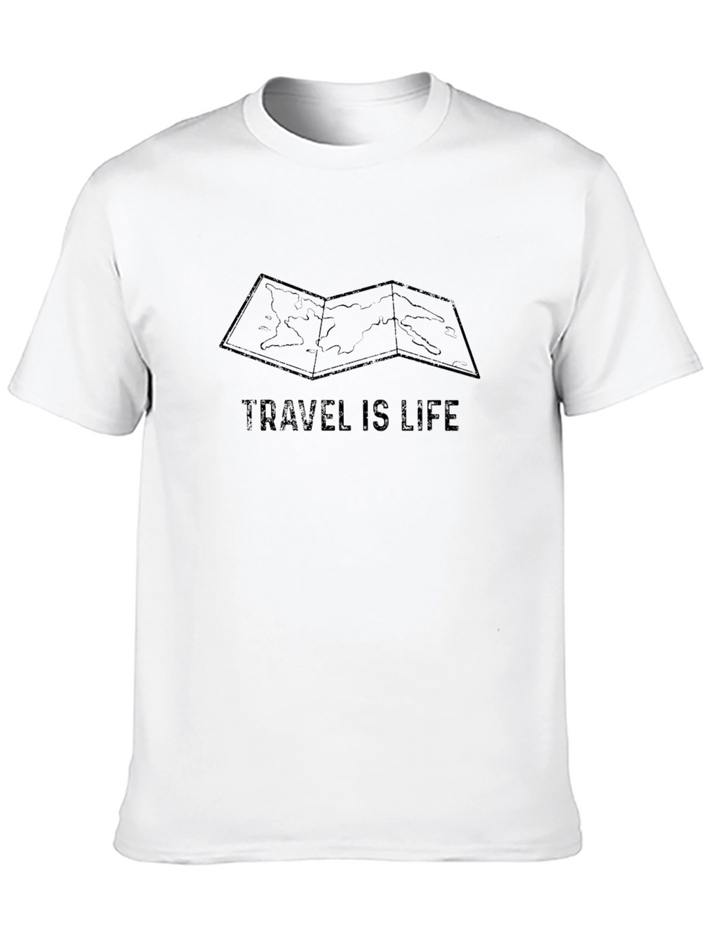 Travel Is Life Black Graphic T-Shirt