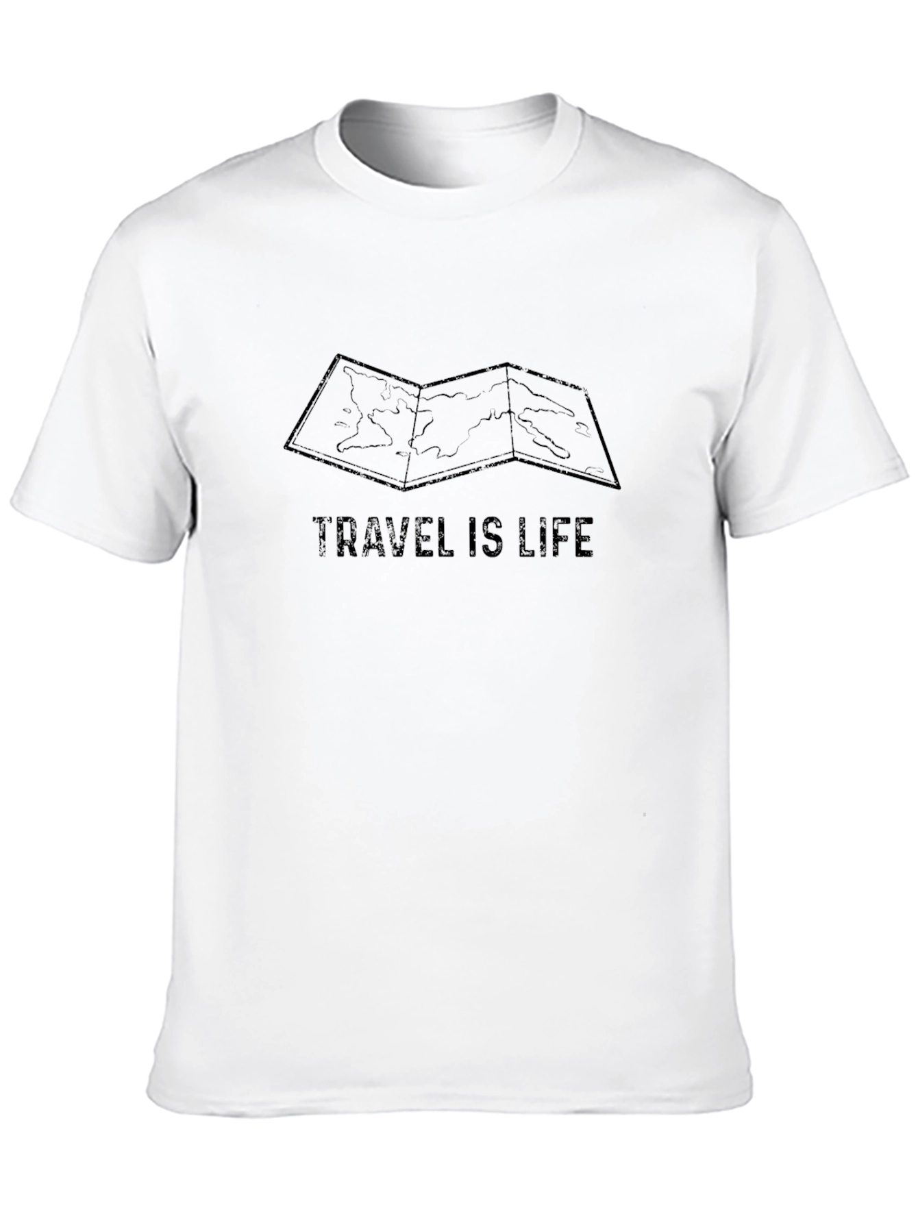 Travel Is Life Black Graphic T-Shirt