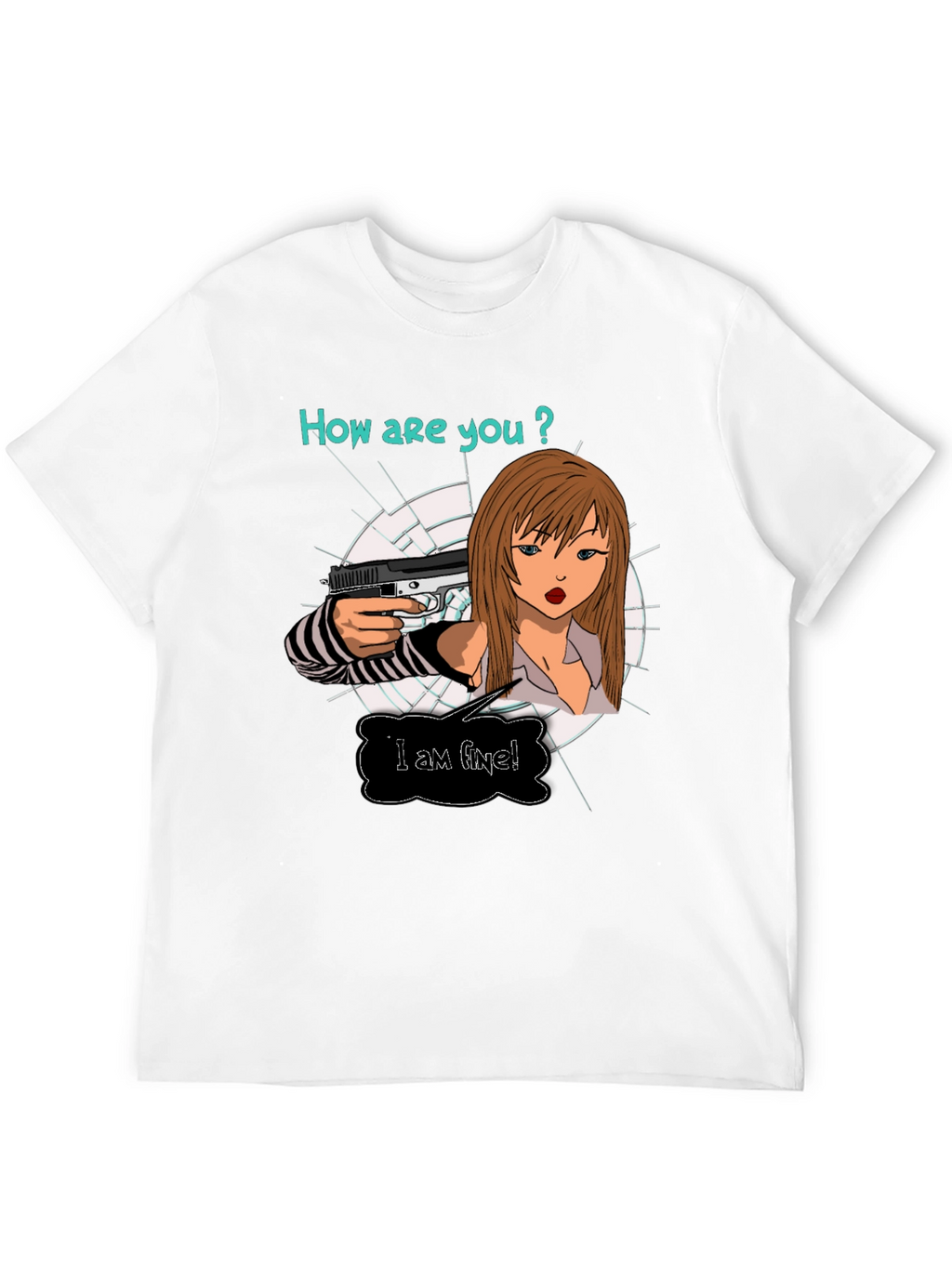 Edgy T-Shirt: How are you? Graphic Print