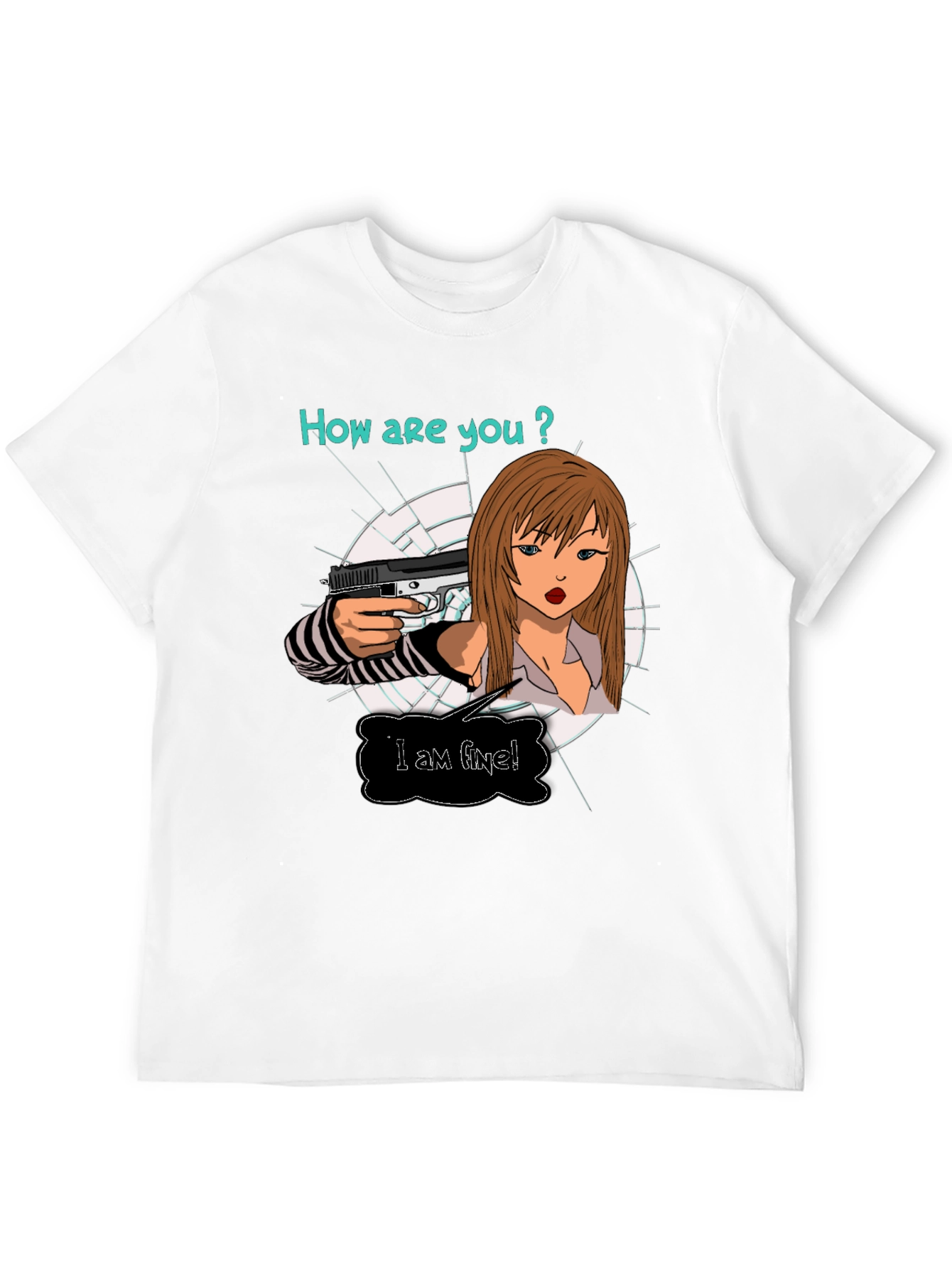 Edgy T-Shirt: How are you? Graphic Print