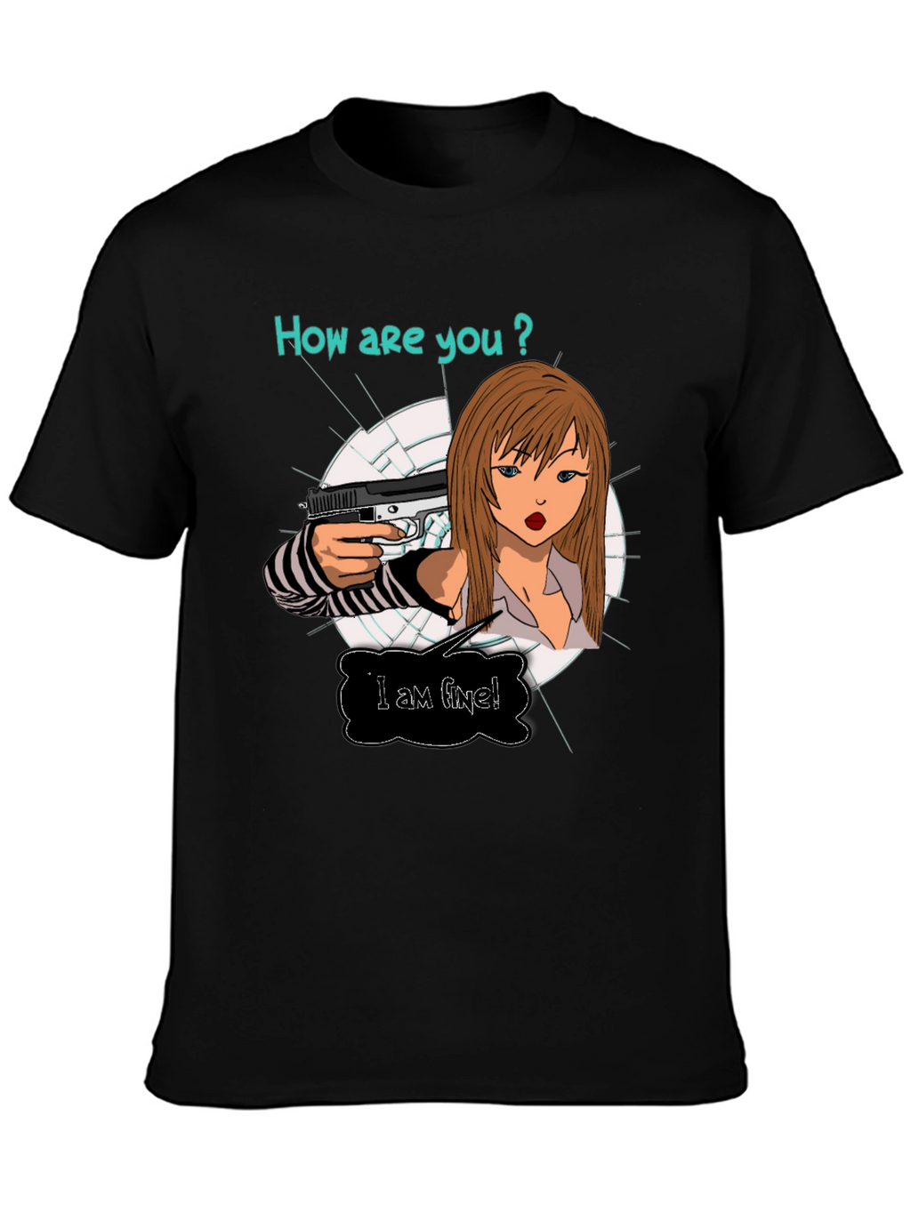 Edgy T-Shirt: How are you? Graphic Print