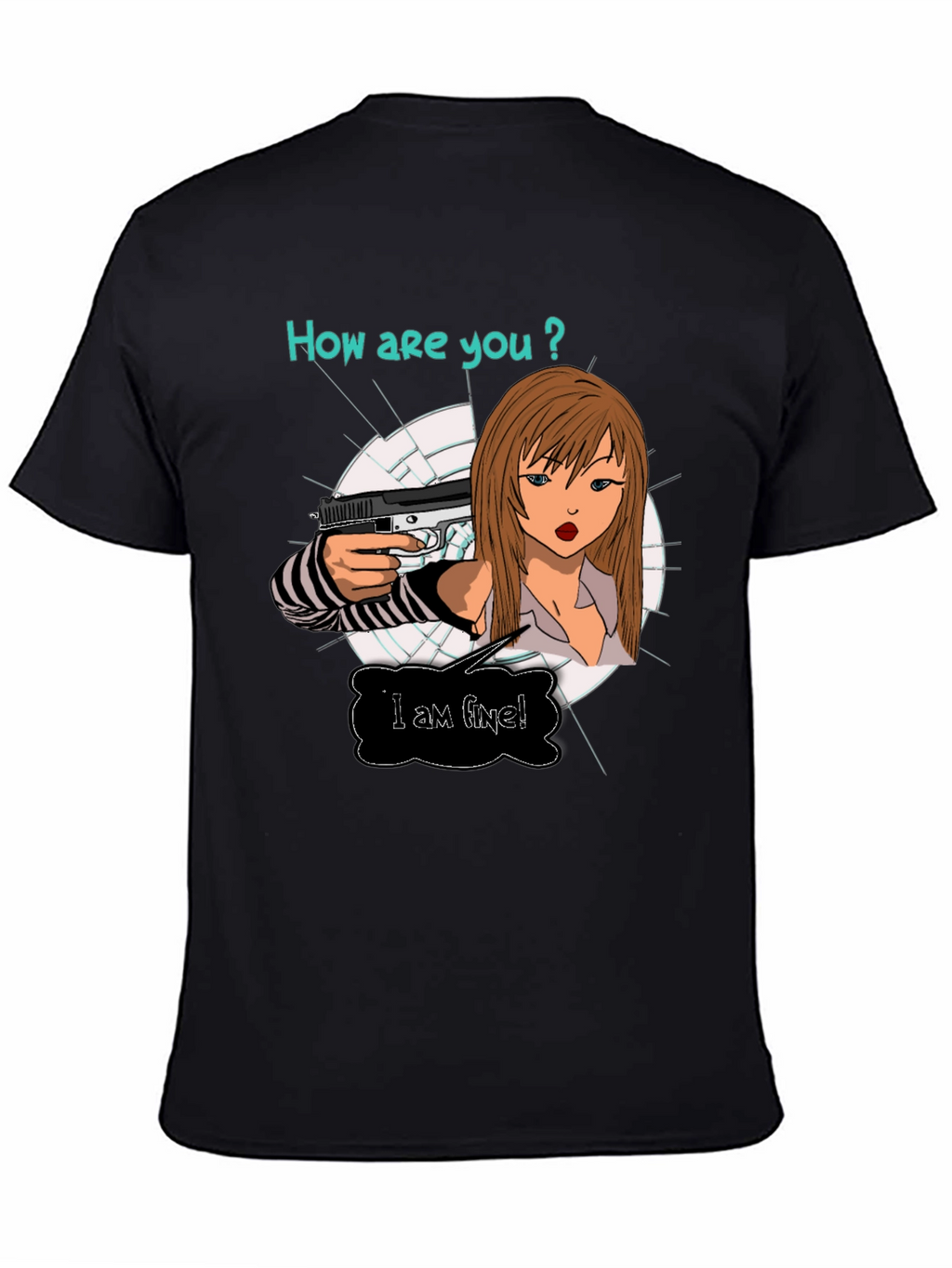 Edgy T-Shirt: How are you? Graphic Print