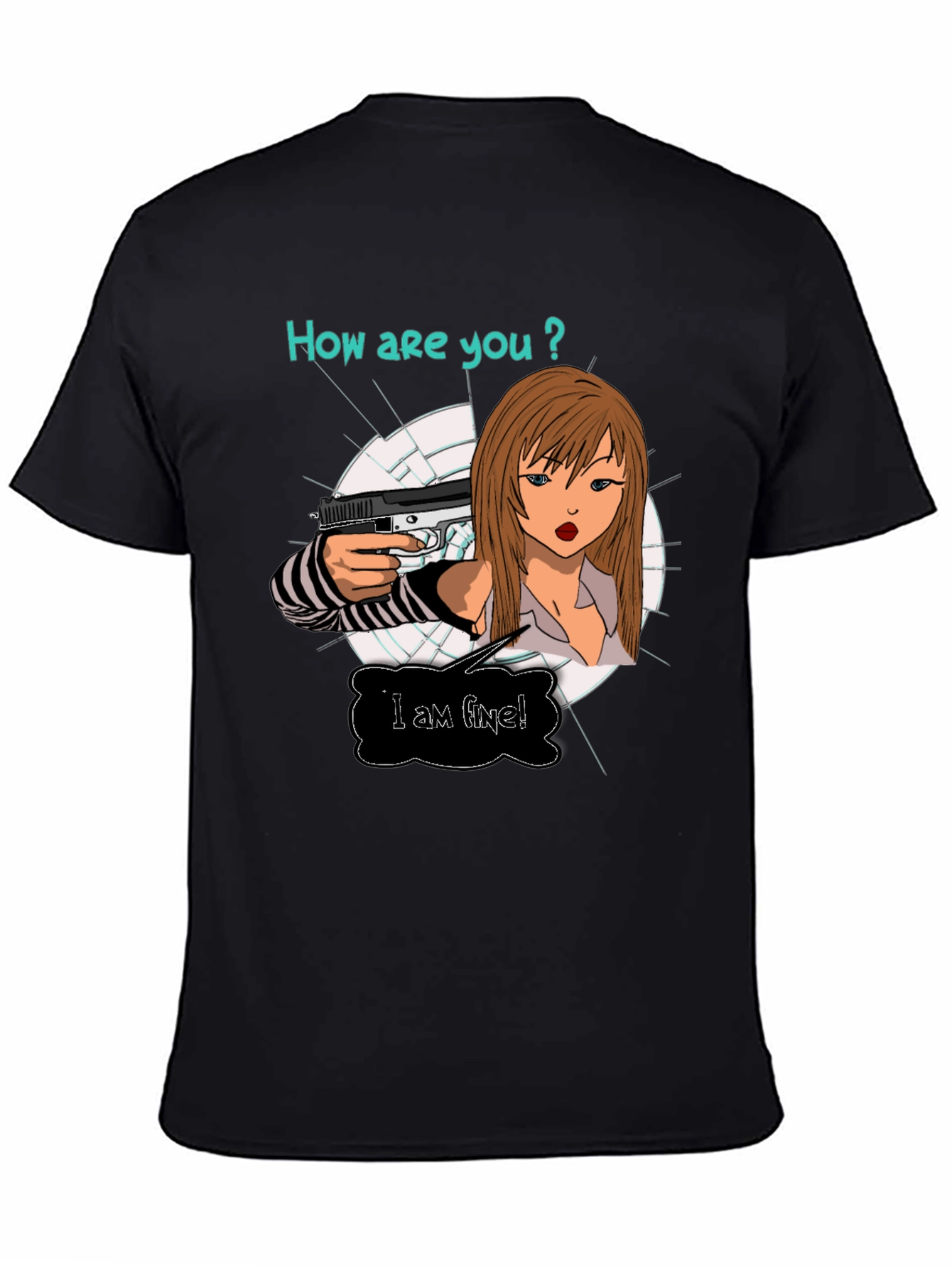 Edgy T-Shirt: How are you? Graphic Print