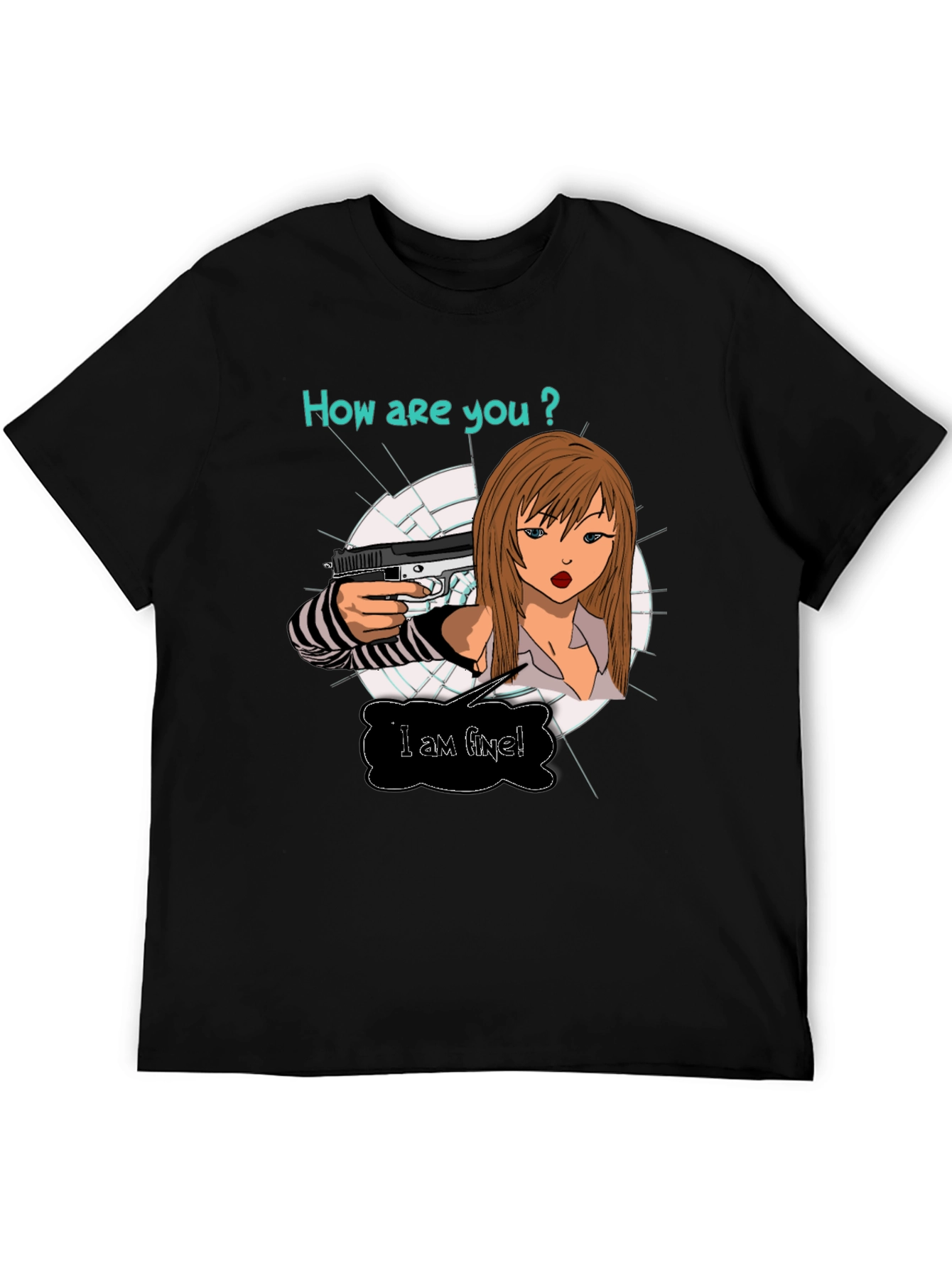 Edgy T-Shirt: How are you? Graphic Print