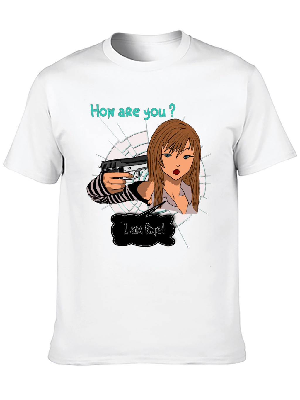 Edgy T-Shirt: How are you? Graphic Print