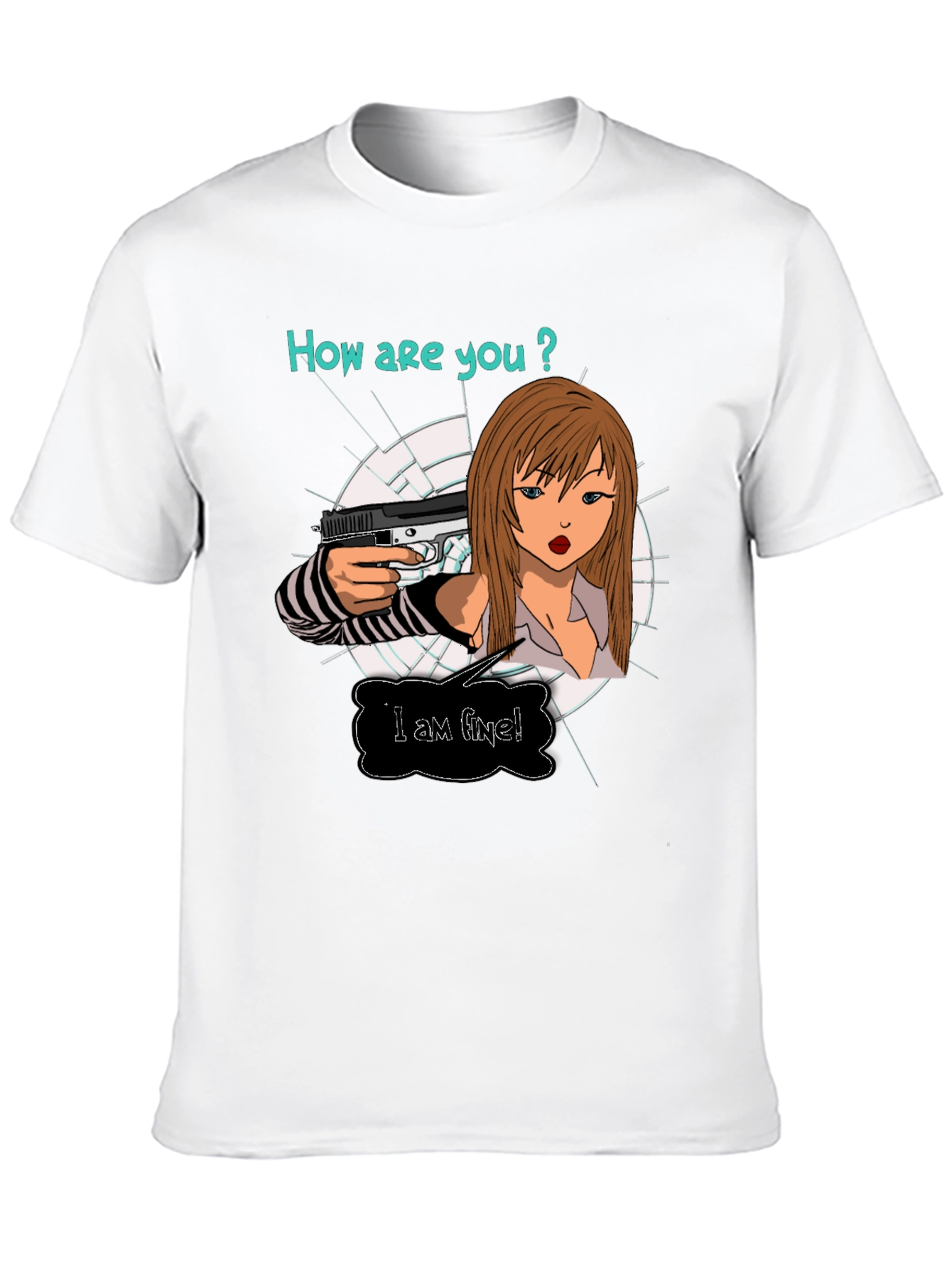 Edgy T-Shirt: How are you? Graphic Print