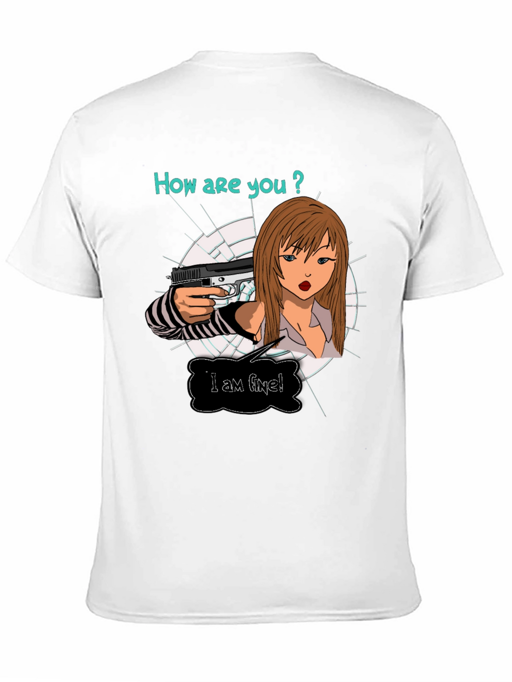 Edgy T-Shirt: How are you? Graphic Print