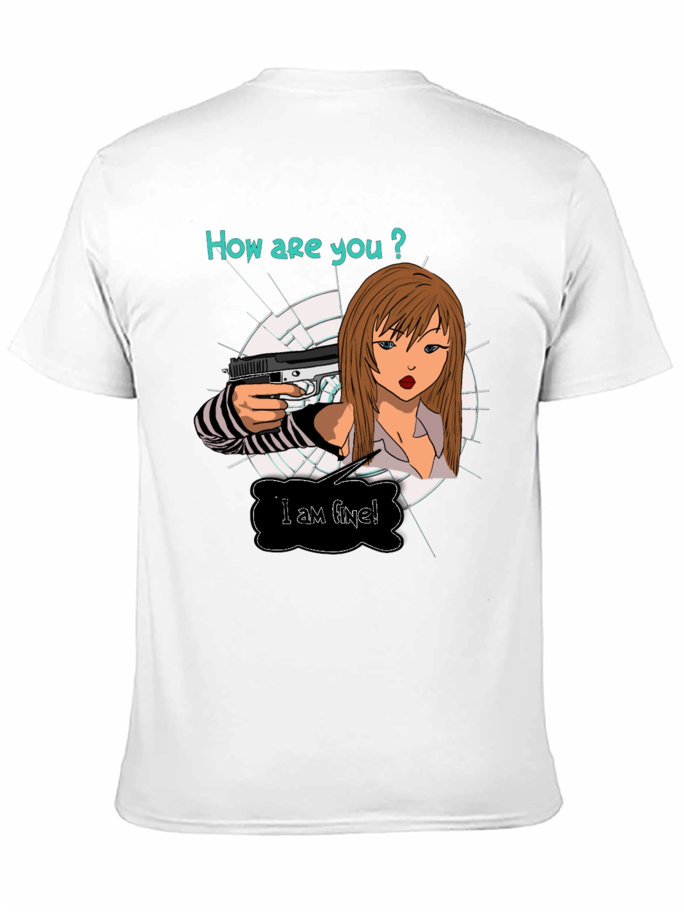 Edgy T-Shirt: How are you? Graphic Print