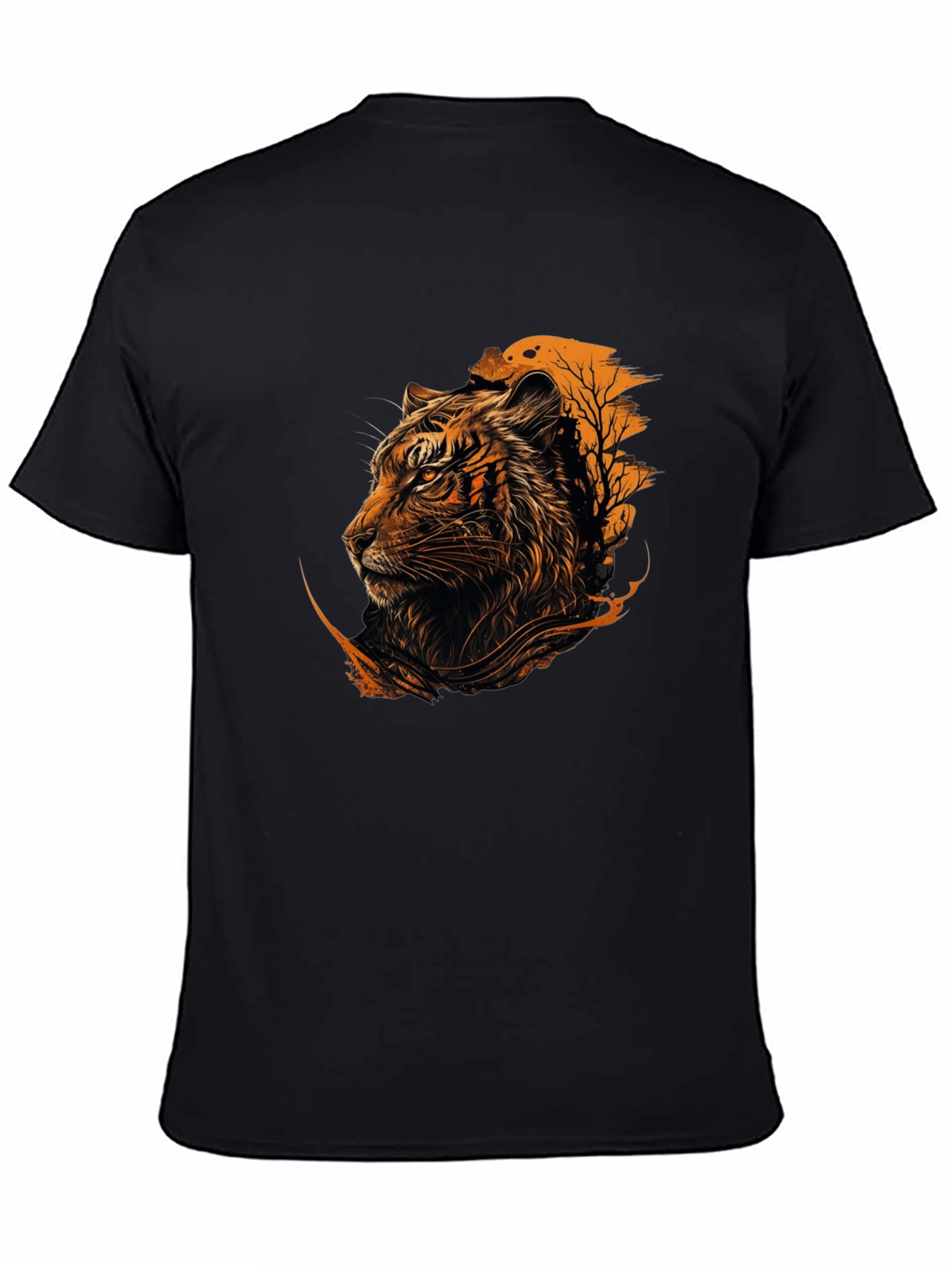 Tiger Graphic Print Black T-Shirt