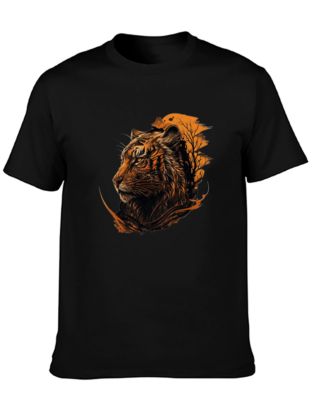 Tiger Graphic Print Black T-Shirt