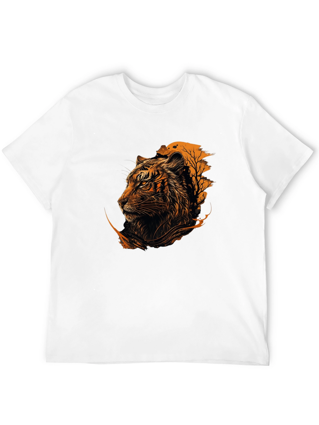 Tiger Graphic Print Black T-Shirt