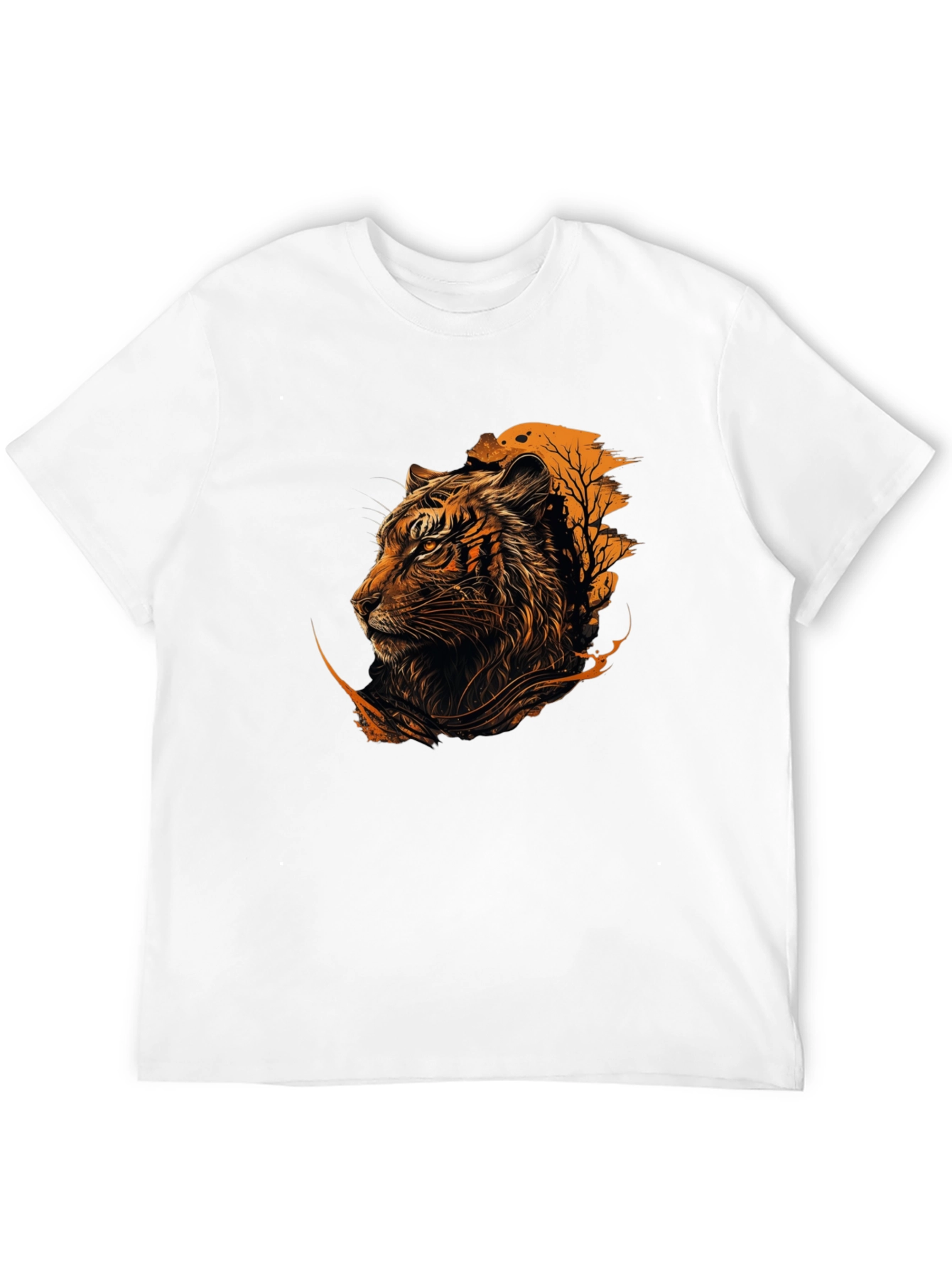 Tiger Graphic Print Black T-Shirt