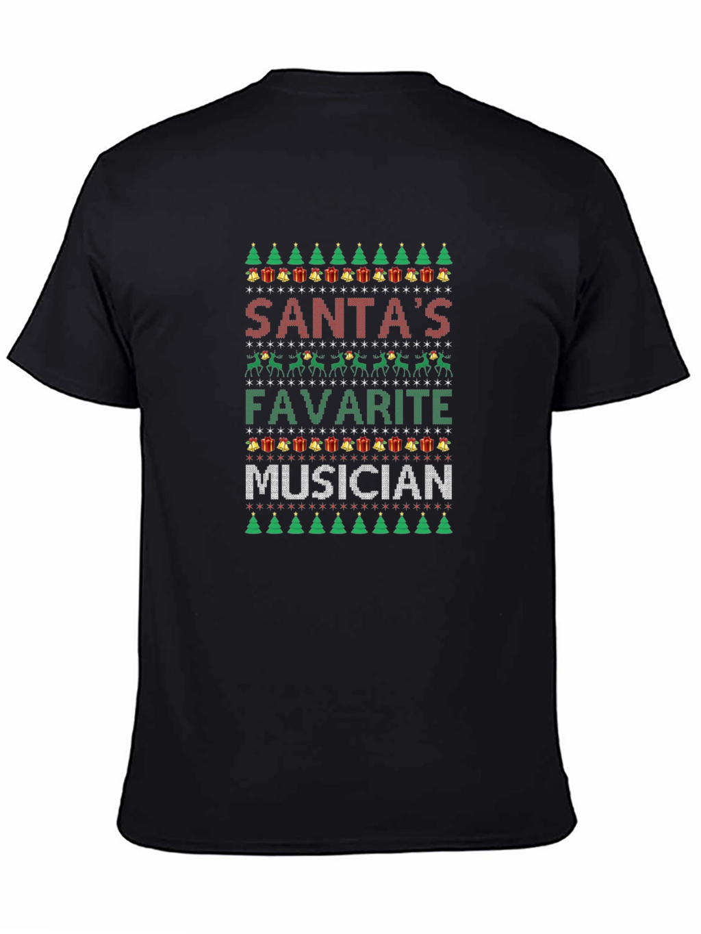 Santas Favorite Musician Ugly Christmas Sweater T-Shirt