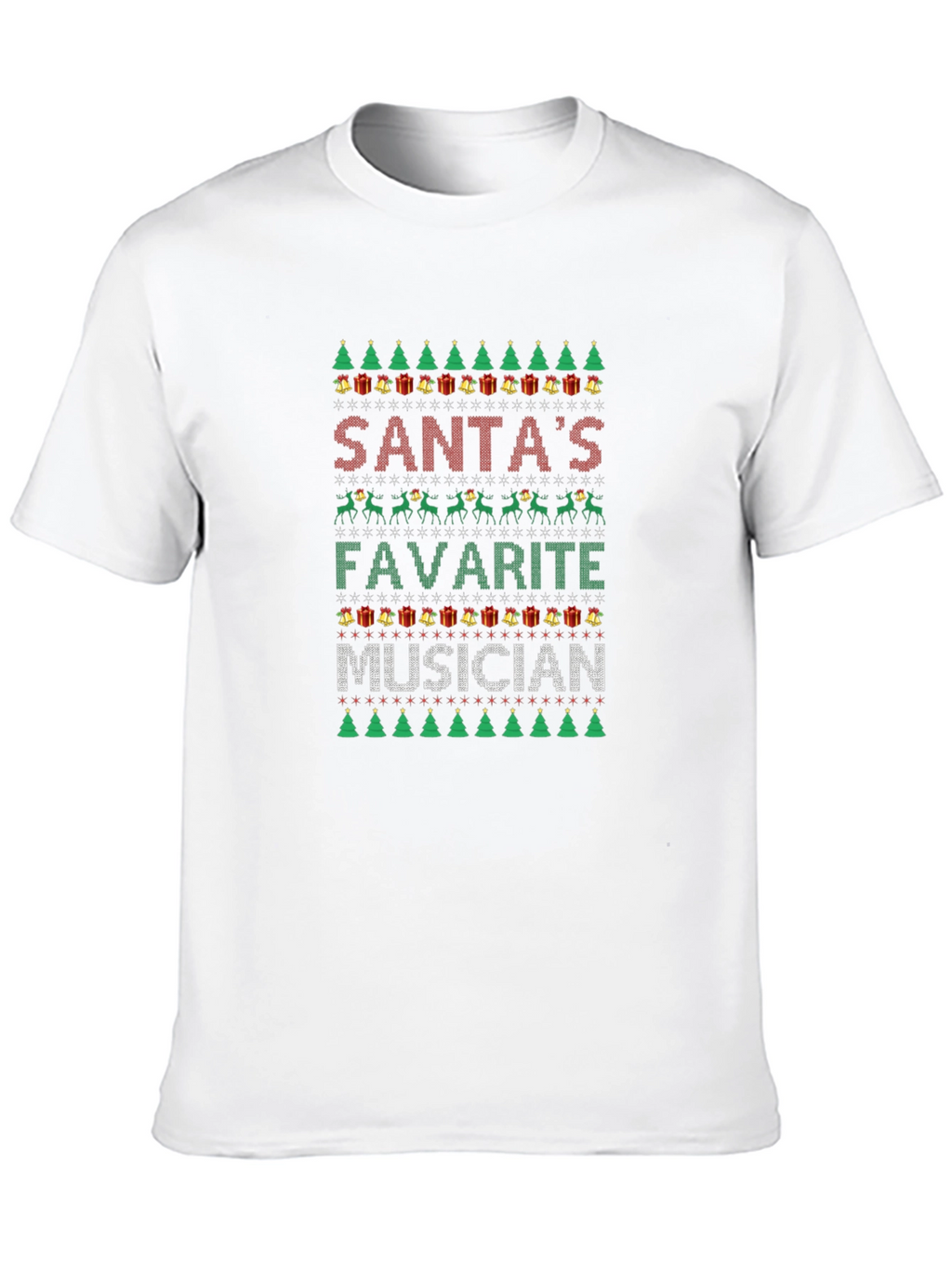 Santas Favorite Musician Ugly Christmas Sweater T-Shirt