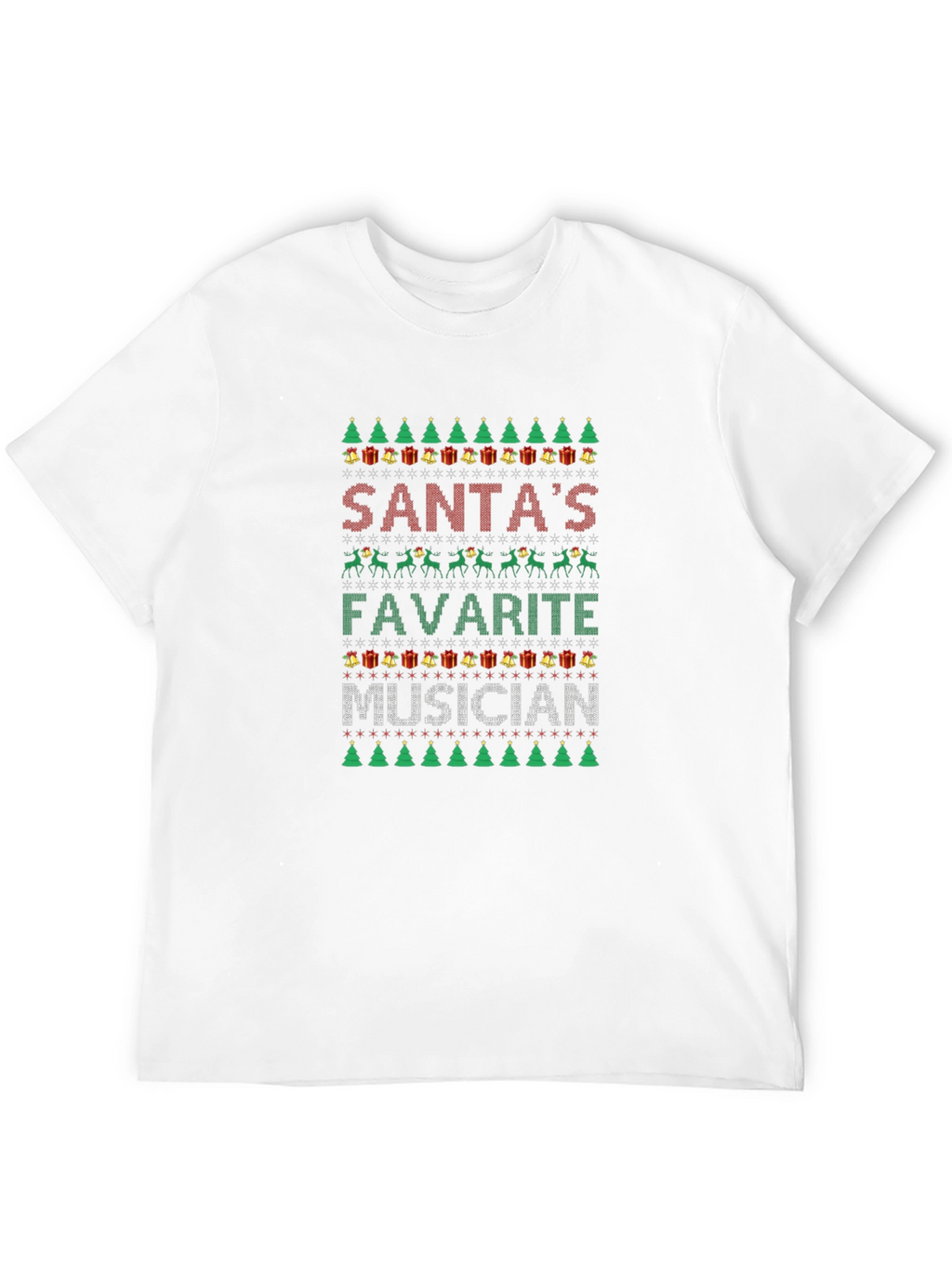 Santas Favorite Musician Ugly Christmas Sweater T-Shirt