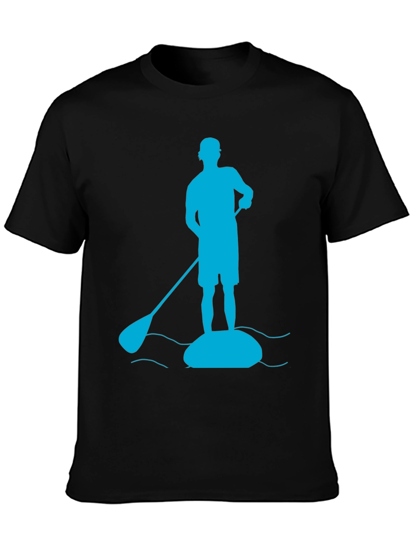Paddle Boarding T-Shirt - Mens Black Tee