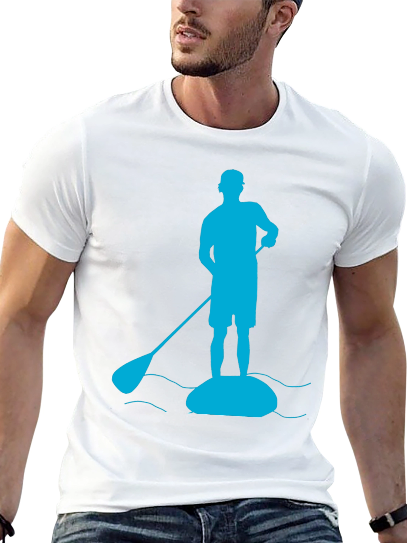 Paddle Boarding T-Shirt - Mens Black Tee