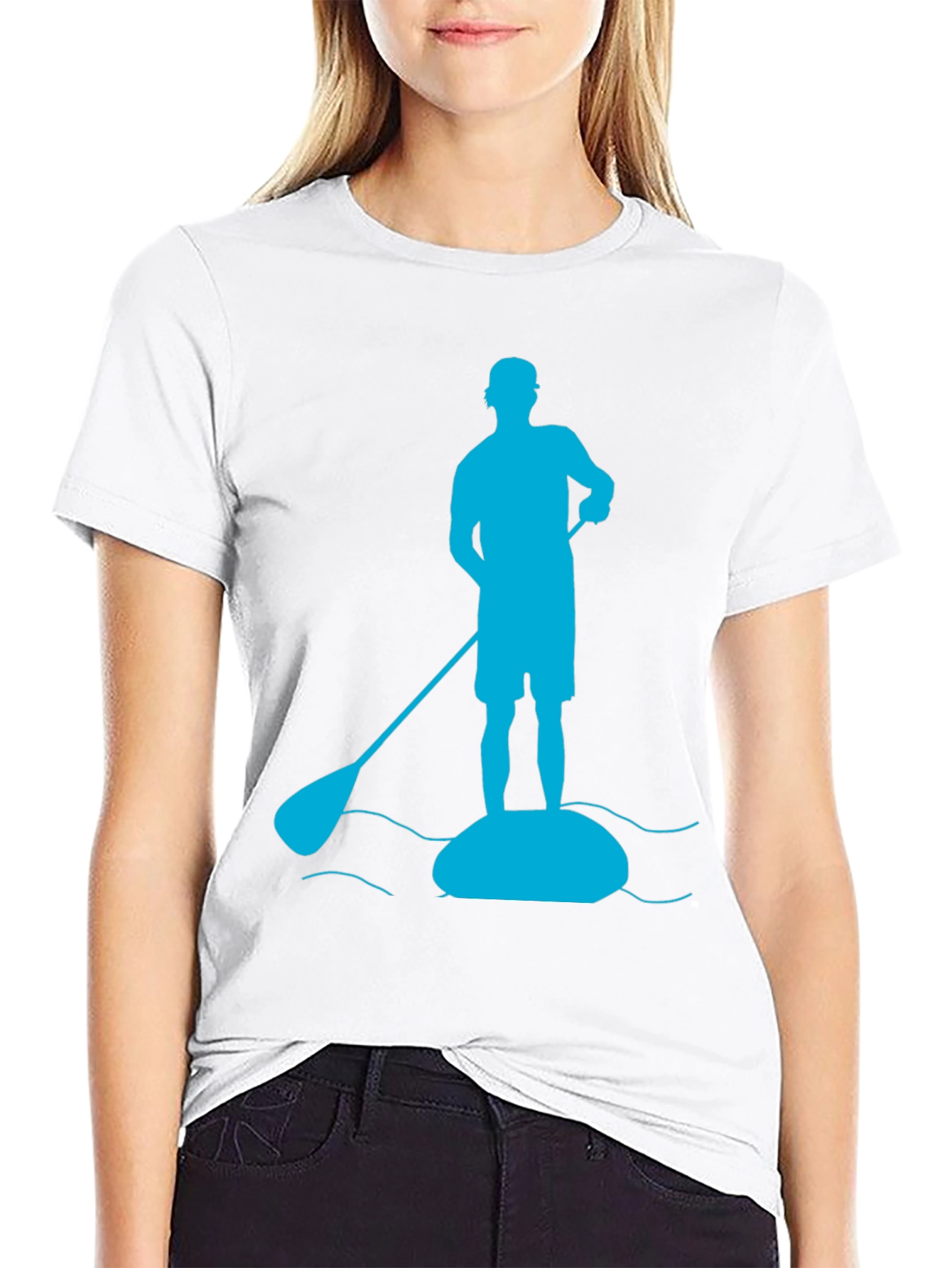 Paddle Boarding T-Shirt - Mens Black Tee