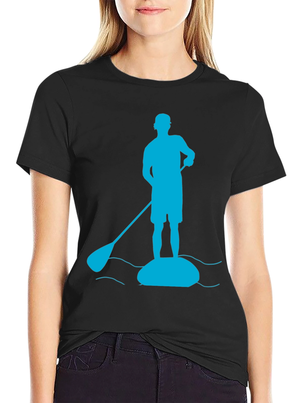 Paddle Boarding T-Shirt - Mens Black Tee
