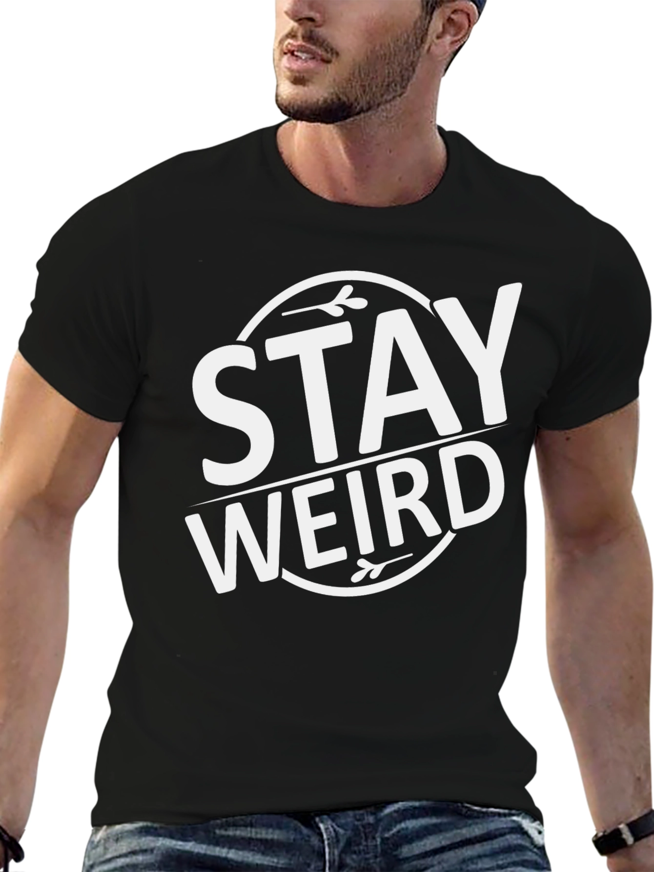 Stay Weird Graphic T-Shirt - Black
