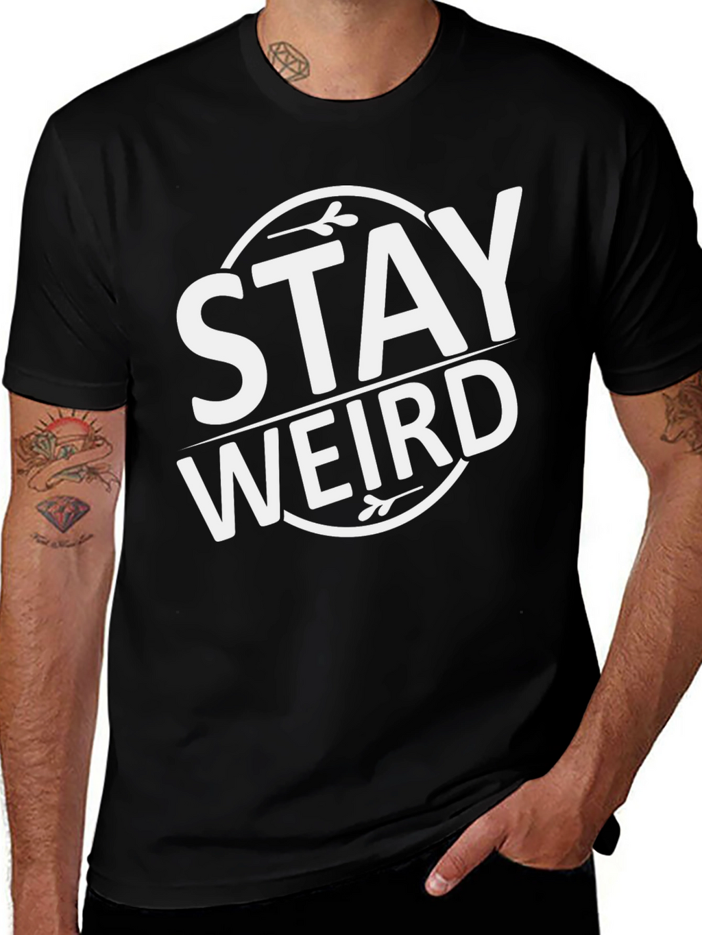 Stay Weird Graphic T-Shirt - Black
