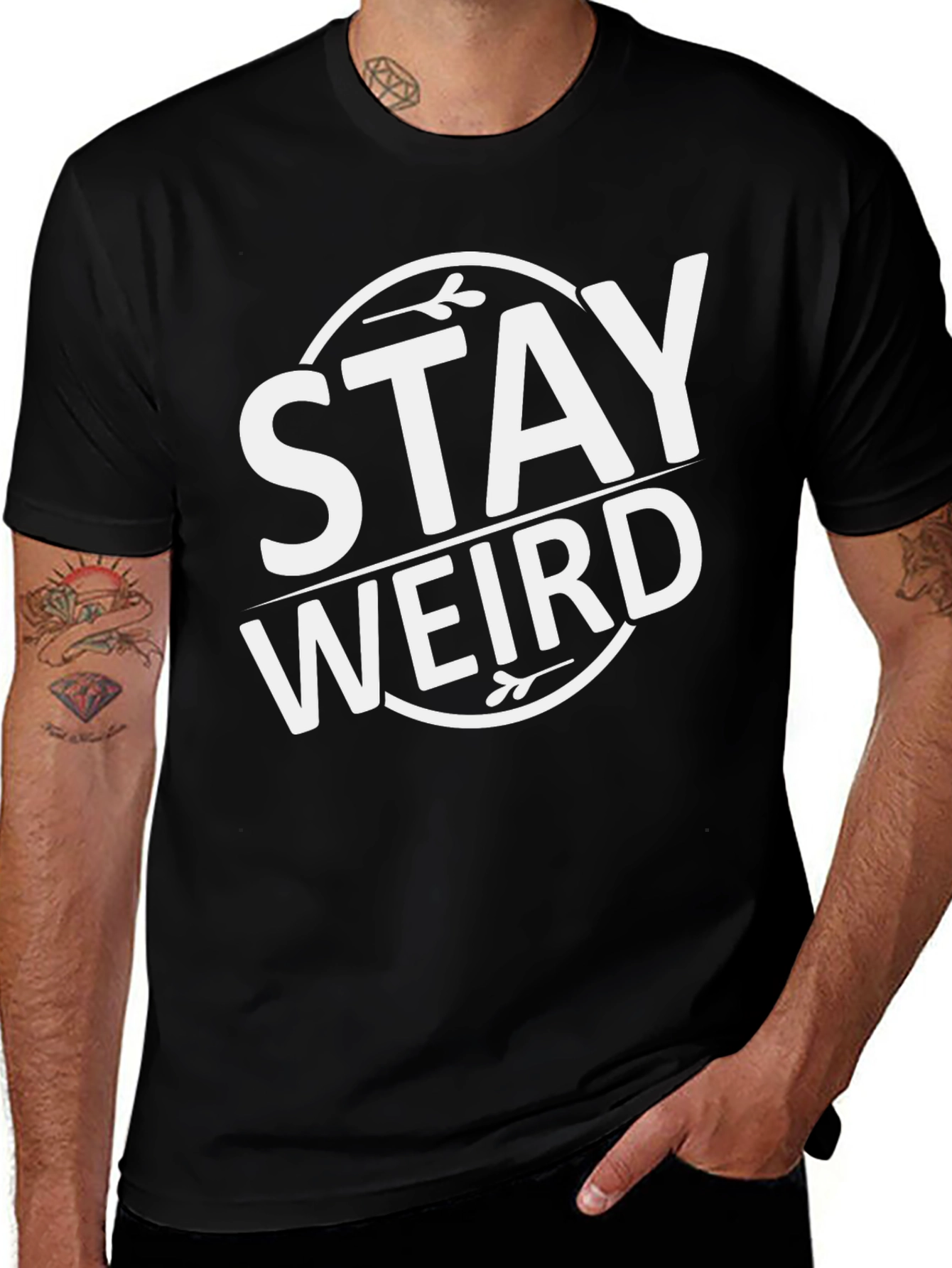 Stay Weird Graphic T-Shirt - Black