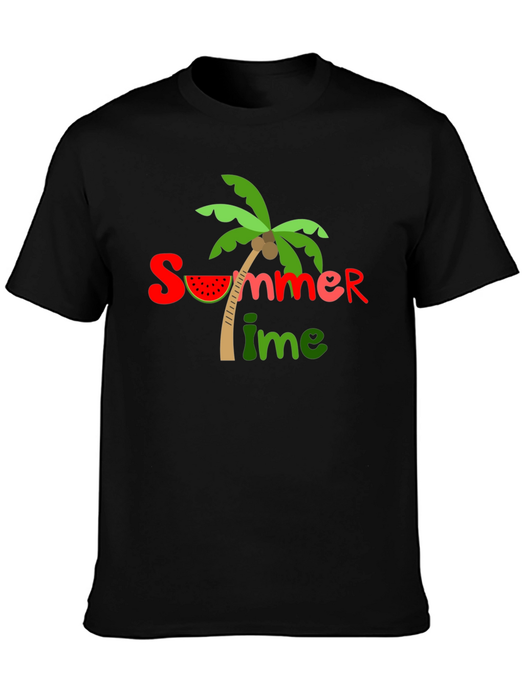 Summer Time Graphic Black T-Shirt