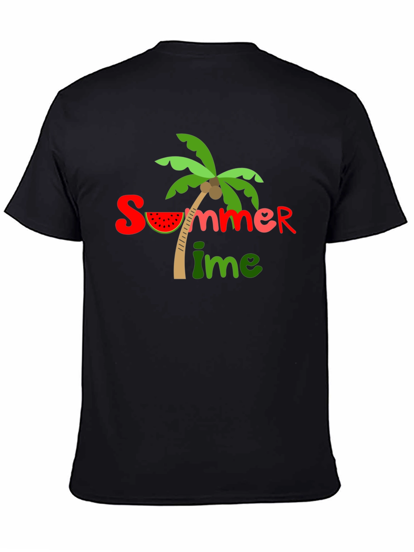 Summer Time Graphic Black T-Shirt