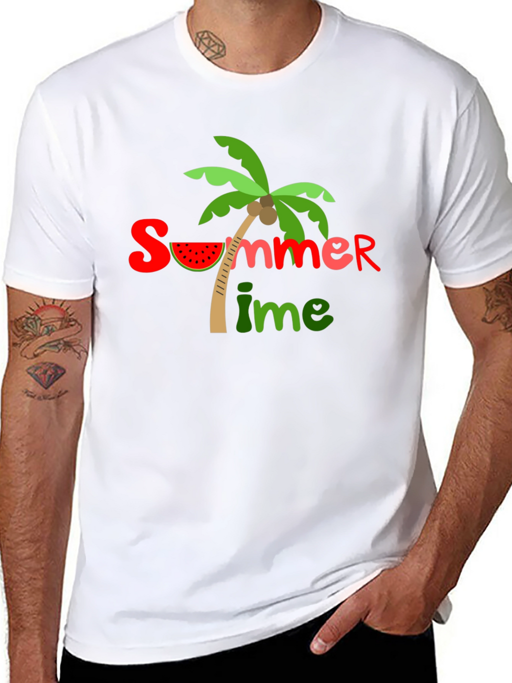 Summer Time Graphic Black T-Shirt
