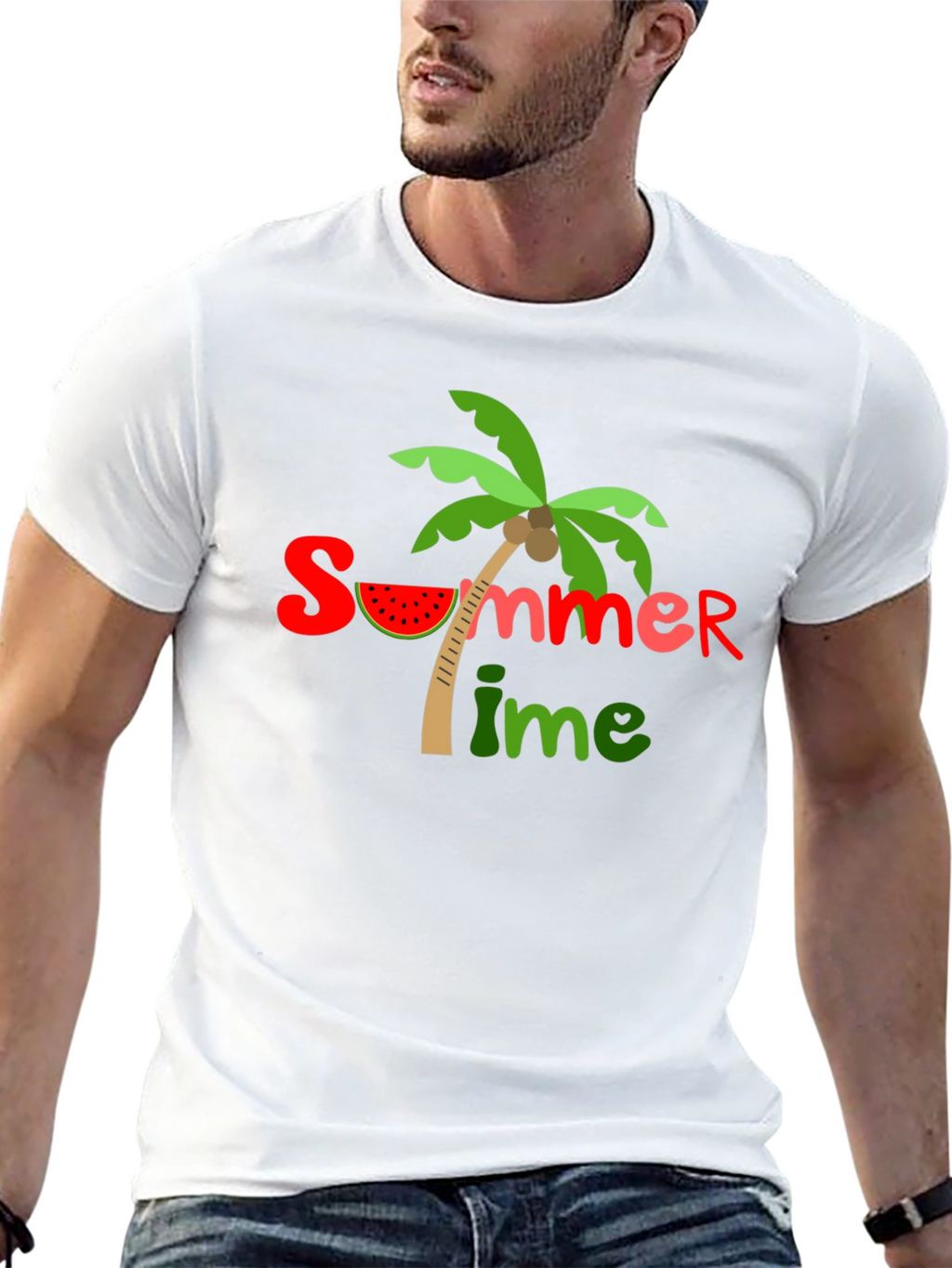 Summer Time Graphic Black T-Shirt