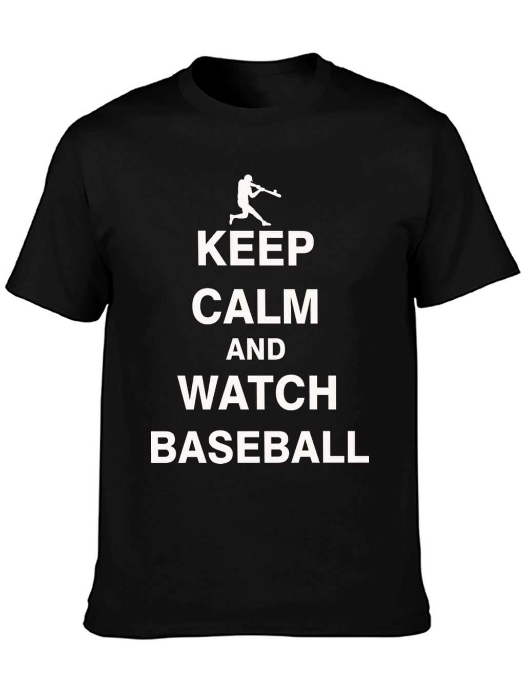 Keep Calm and Watch Baseball Black T-Shirt