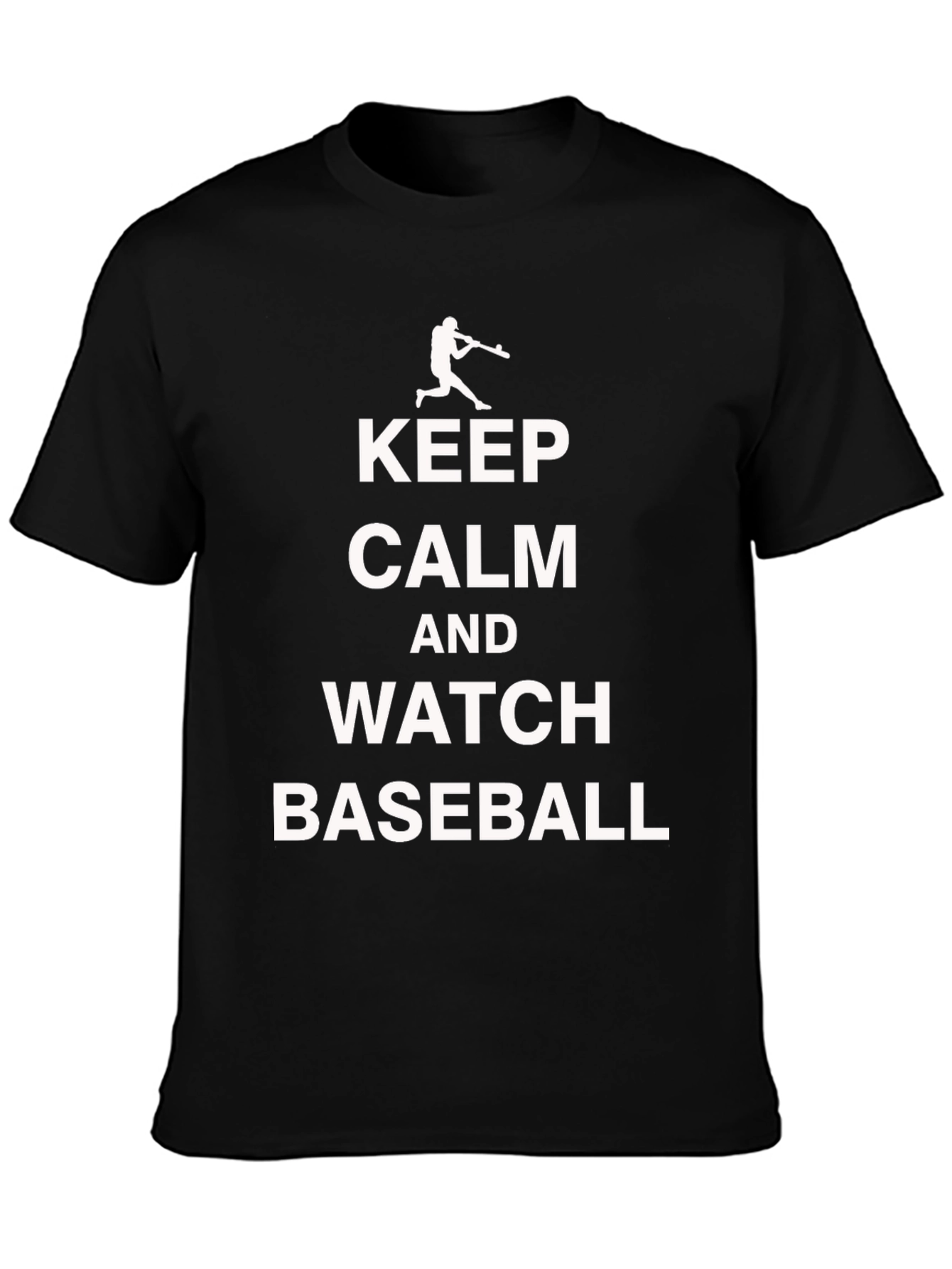 Keep Calm and Watch Baseball Black T-Shirt