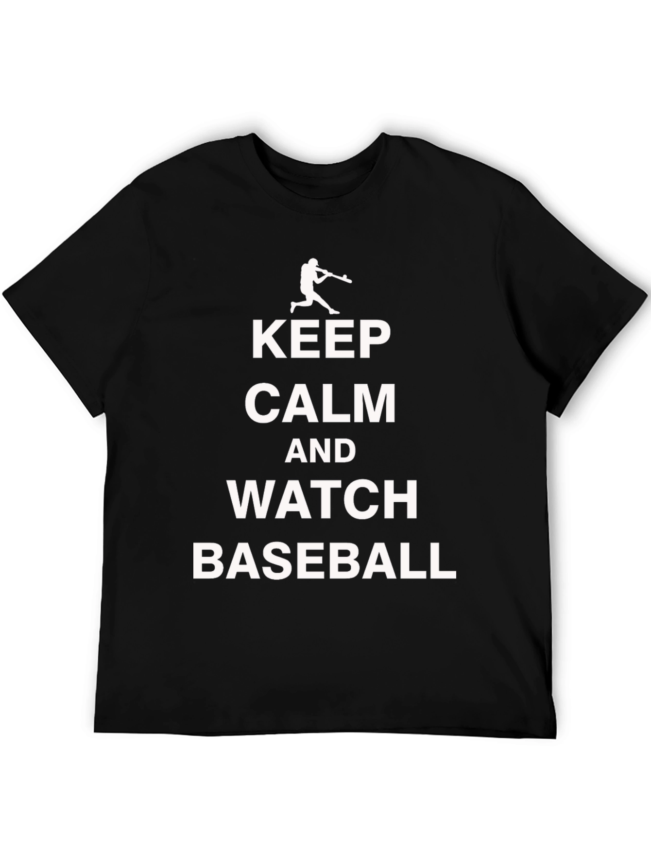 Keep Calm and Watch Baseball Black T-Shirt