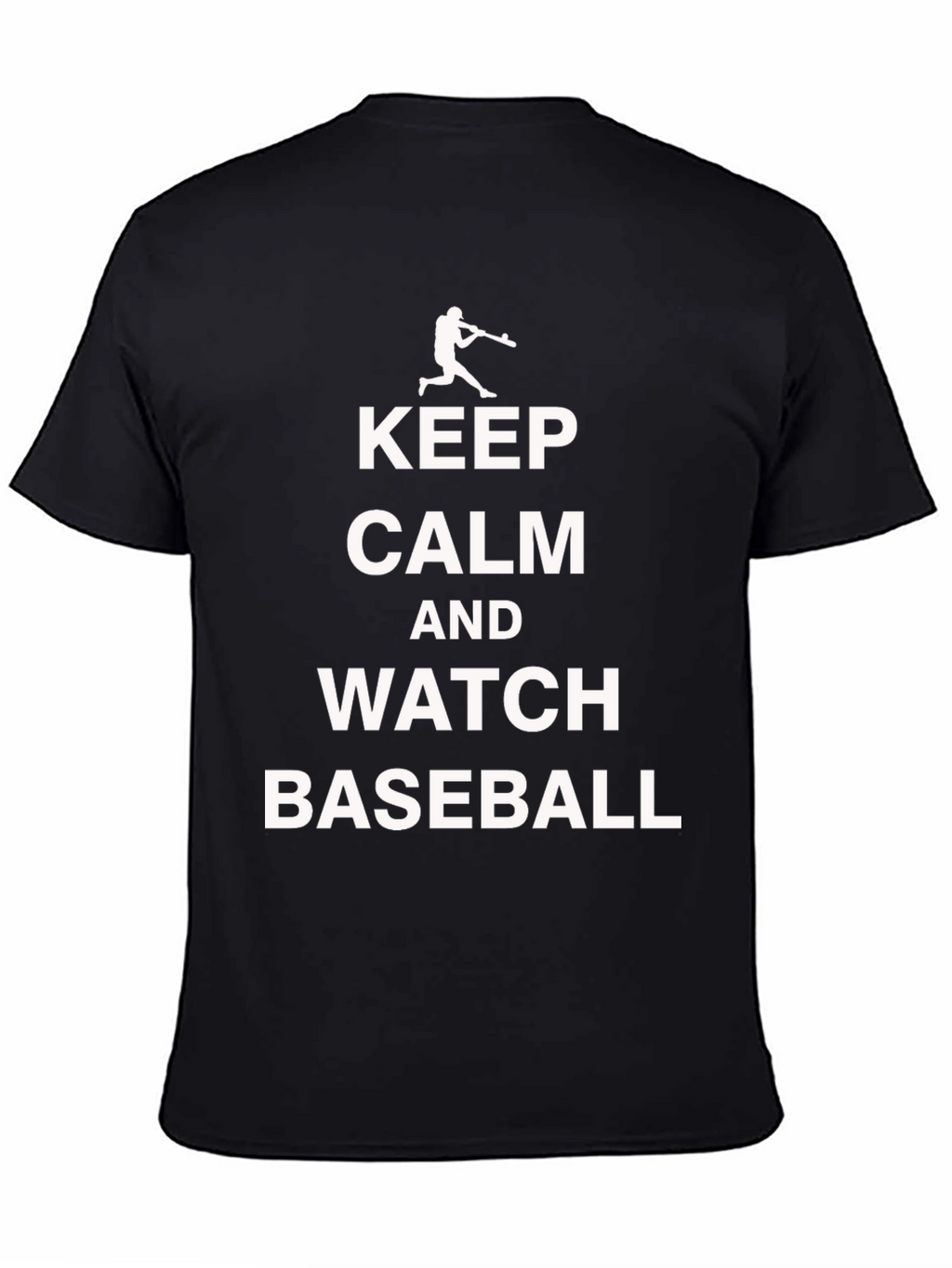 Keep Calm and Watch Baseball Black T-Shirt