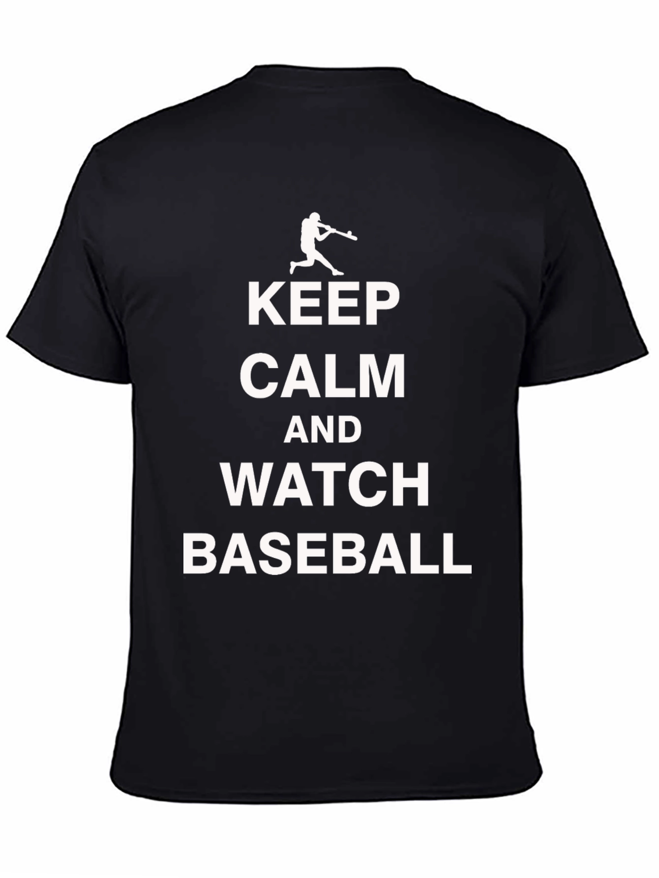 Keep Calm and Watch Baseball Black T-Shirt
