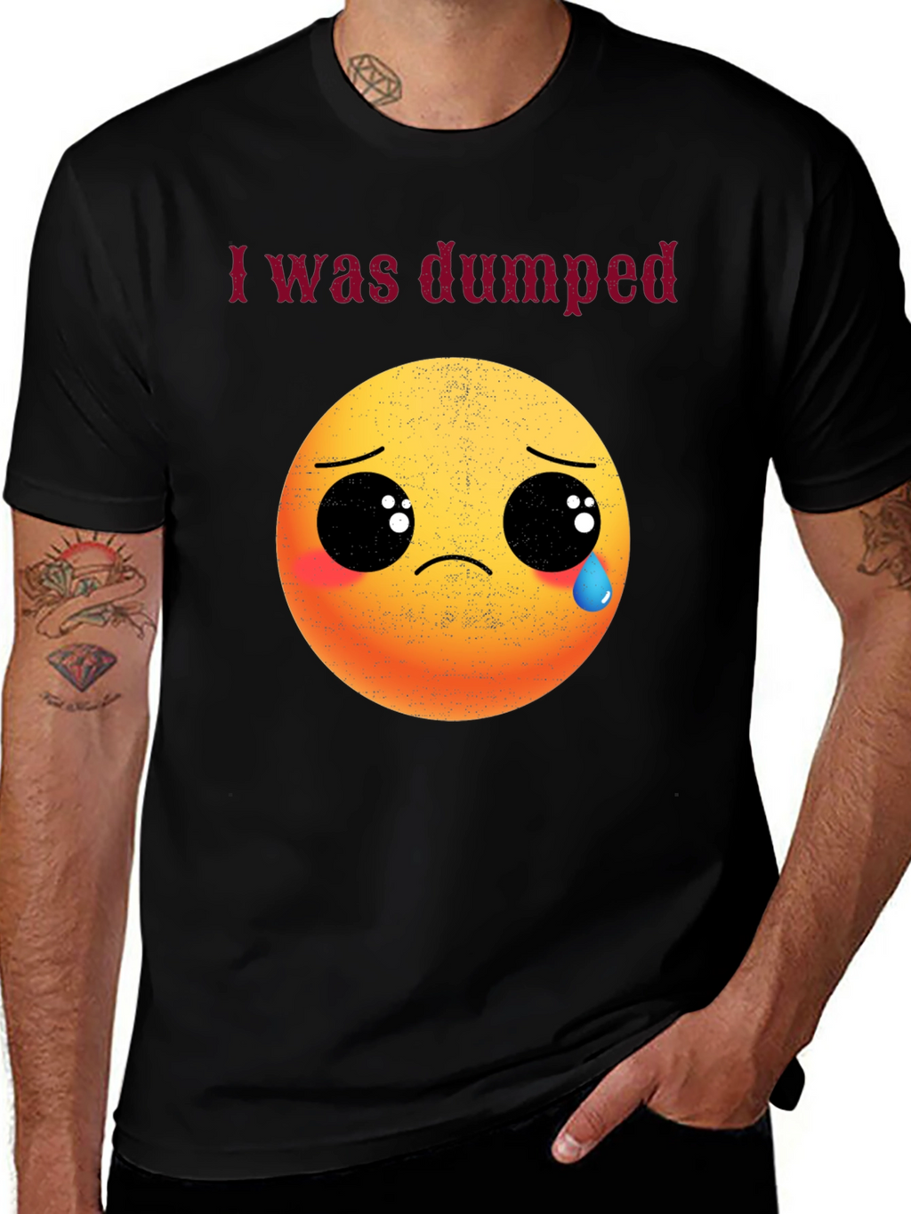 I Was Dumped T-Shirt - Funny Emoji Graphic Tee
