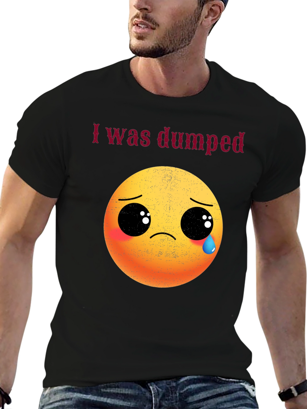 I Was Dumped T-Shirt - Funny Emoji Graphic Tee