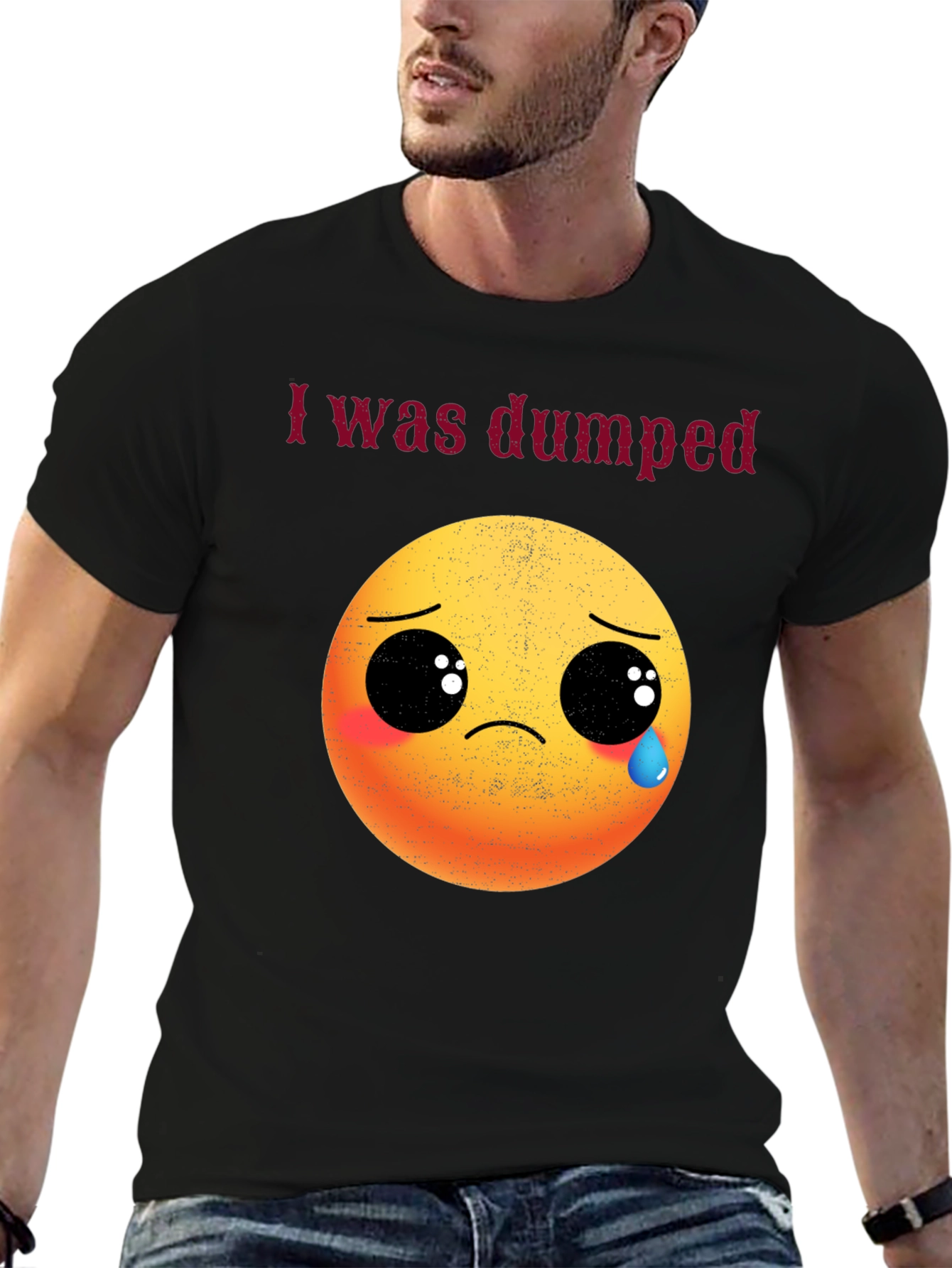 I Was Dumped T-Shirt - Funny Emoji Graphic Tee