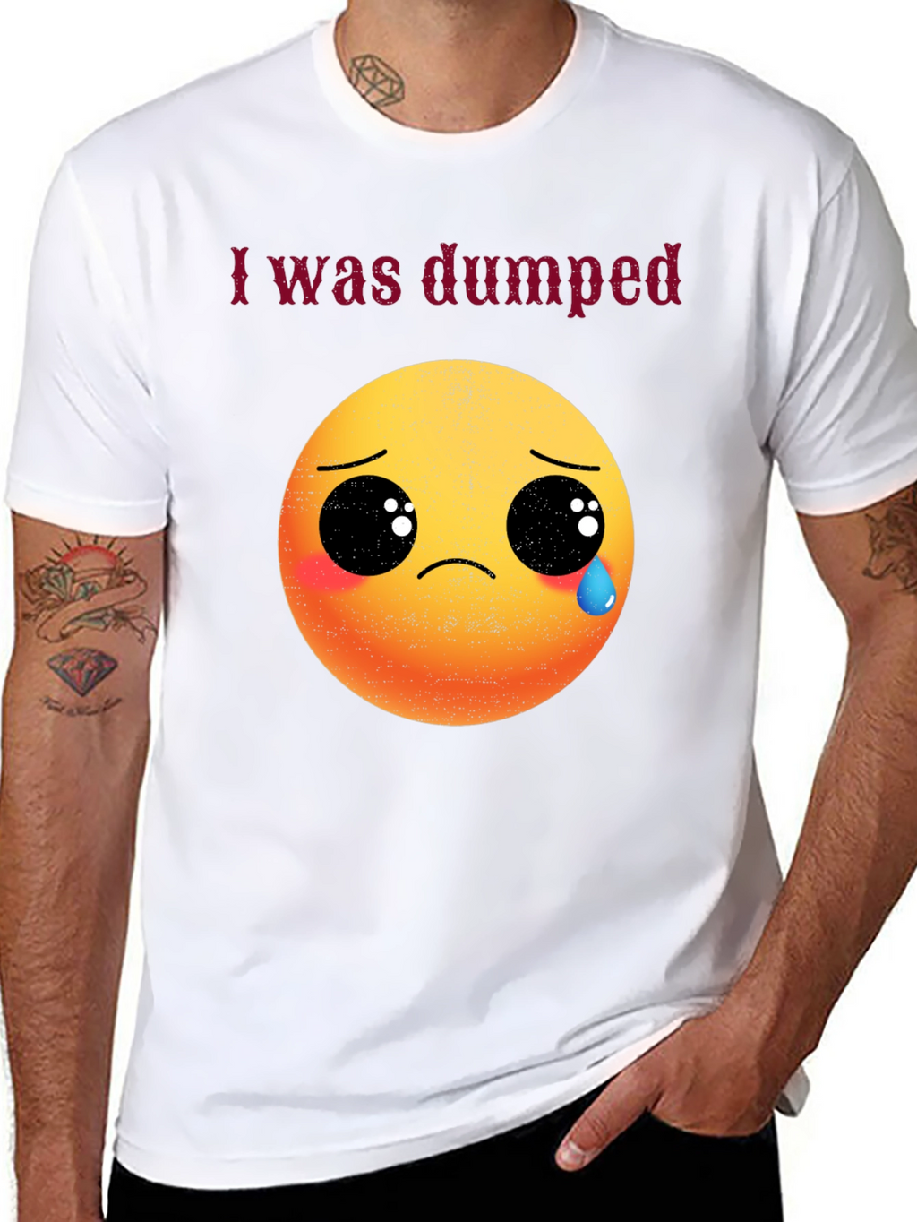 I Was Dumped T-Shirt - Funny Emoji Graphic Tee