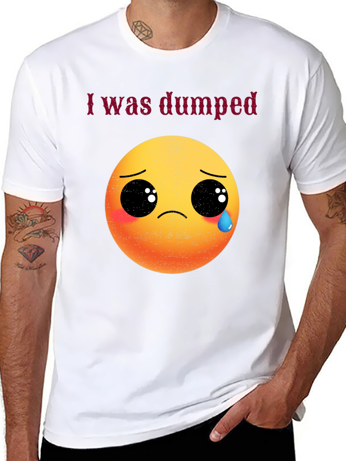 I Was Dumped T-Shirt - Funny Emoji Graphic Tee