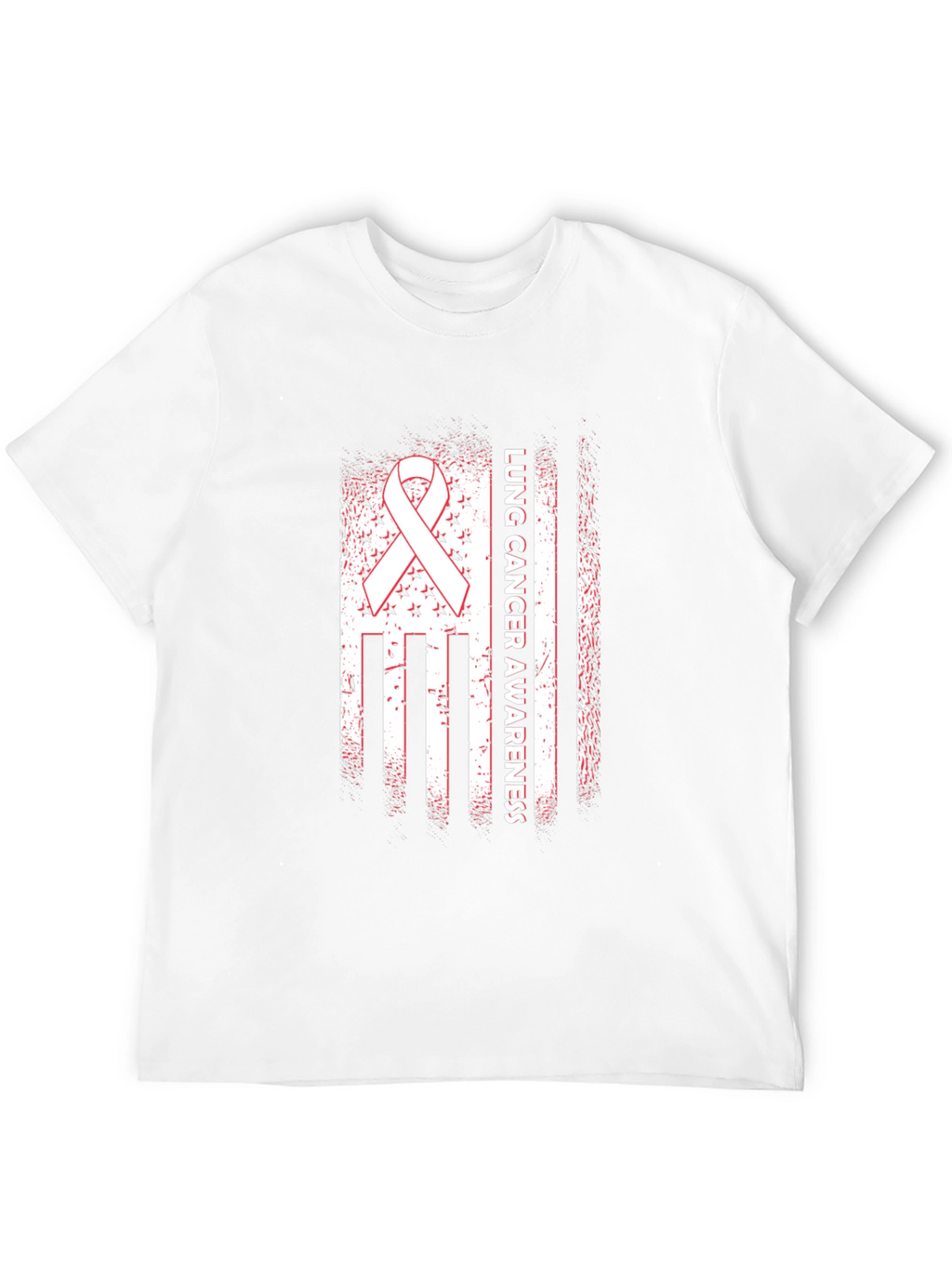 Lung Cancer Awareness Tee - Ribbon Flag Design