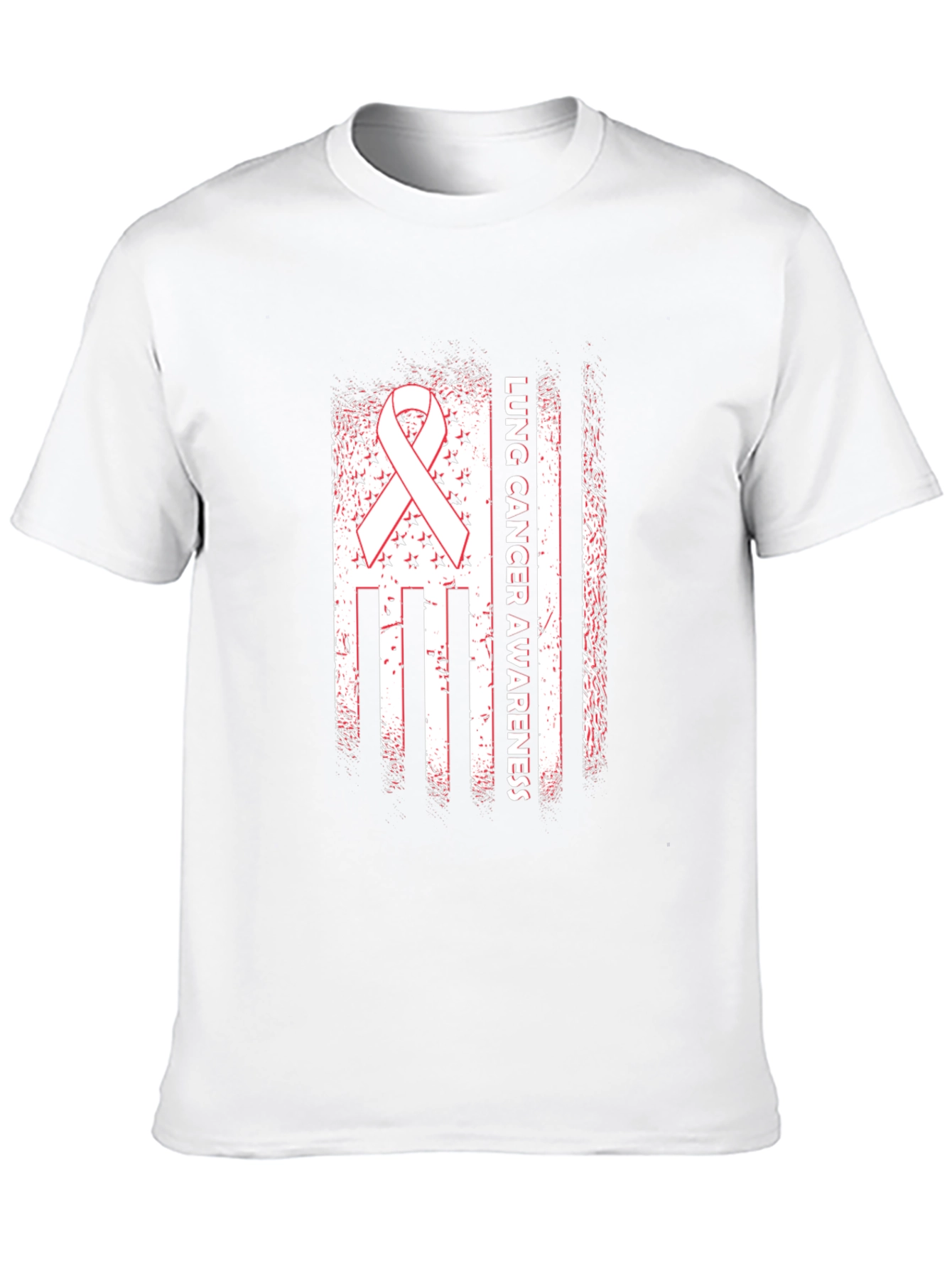 Lung Cancer Awareness Tee - Ribbon Flag Design