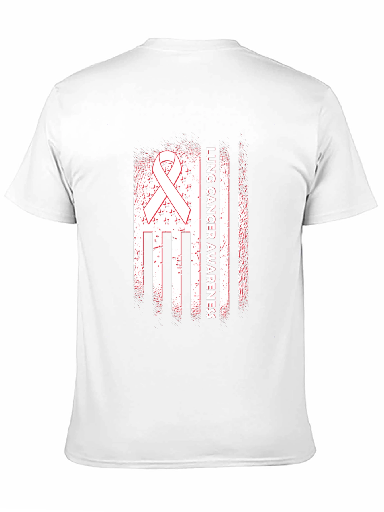Lung Cancer Awareness Tee - Ribbon Flag Design