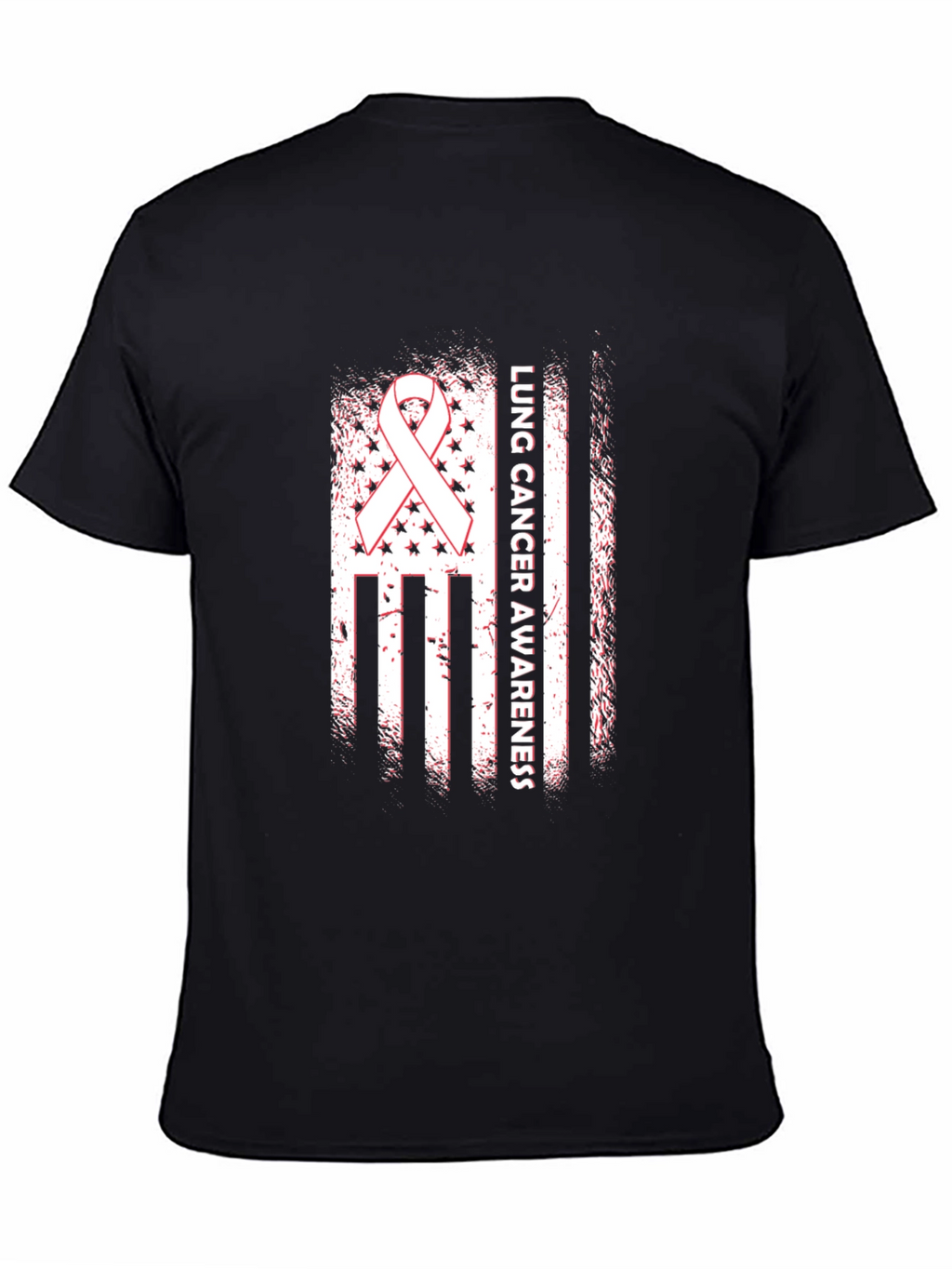 Lung Cancer Awareness Tee - Ribbon Flag Design