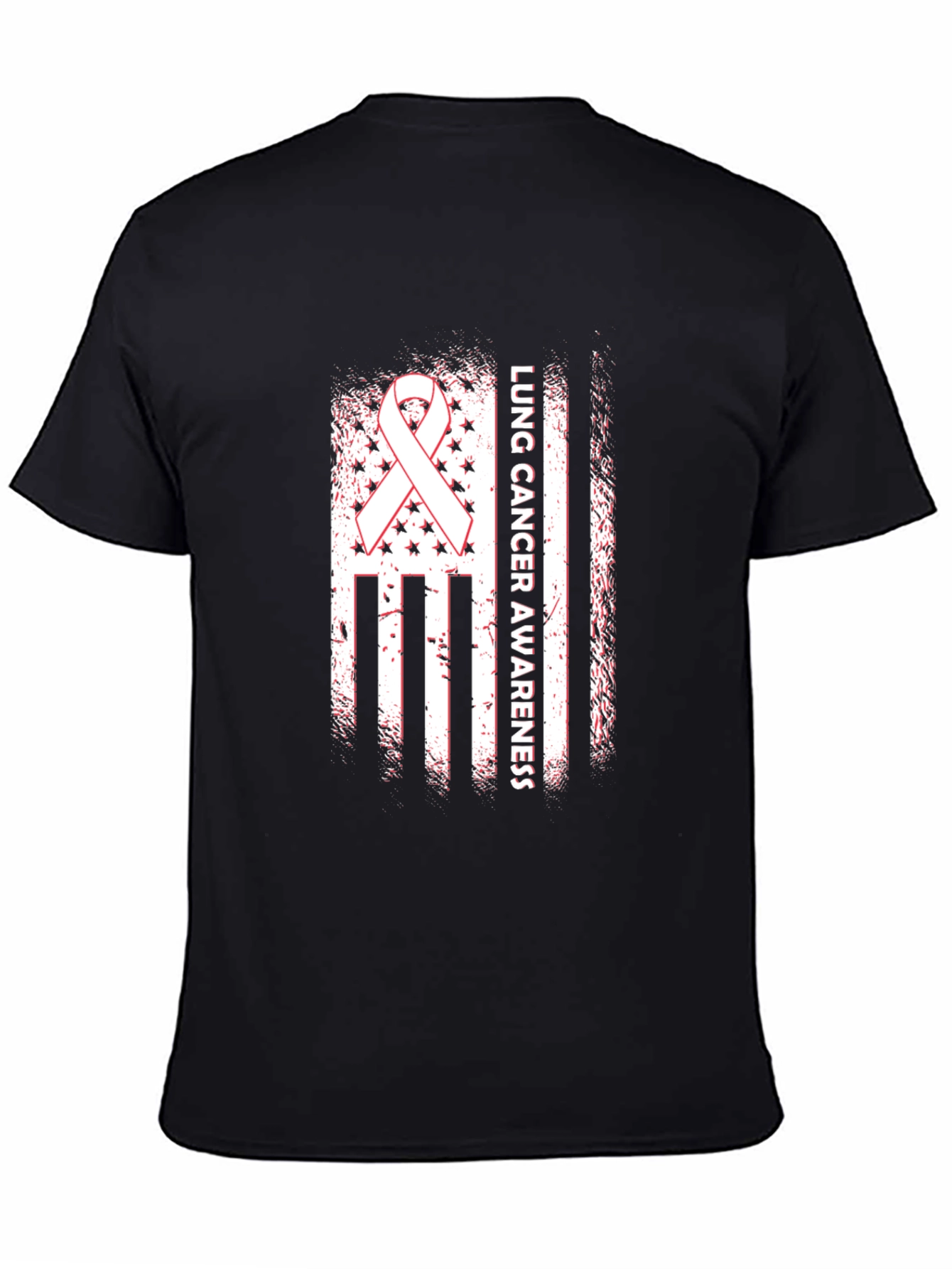 Lung Cancer Awareness Tee - Ribbon Flag Design