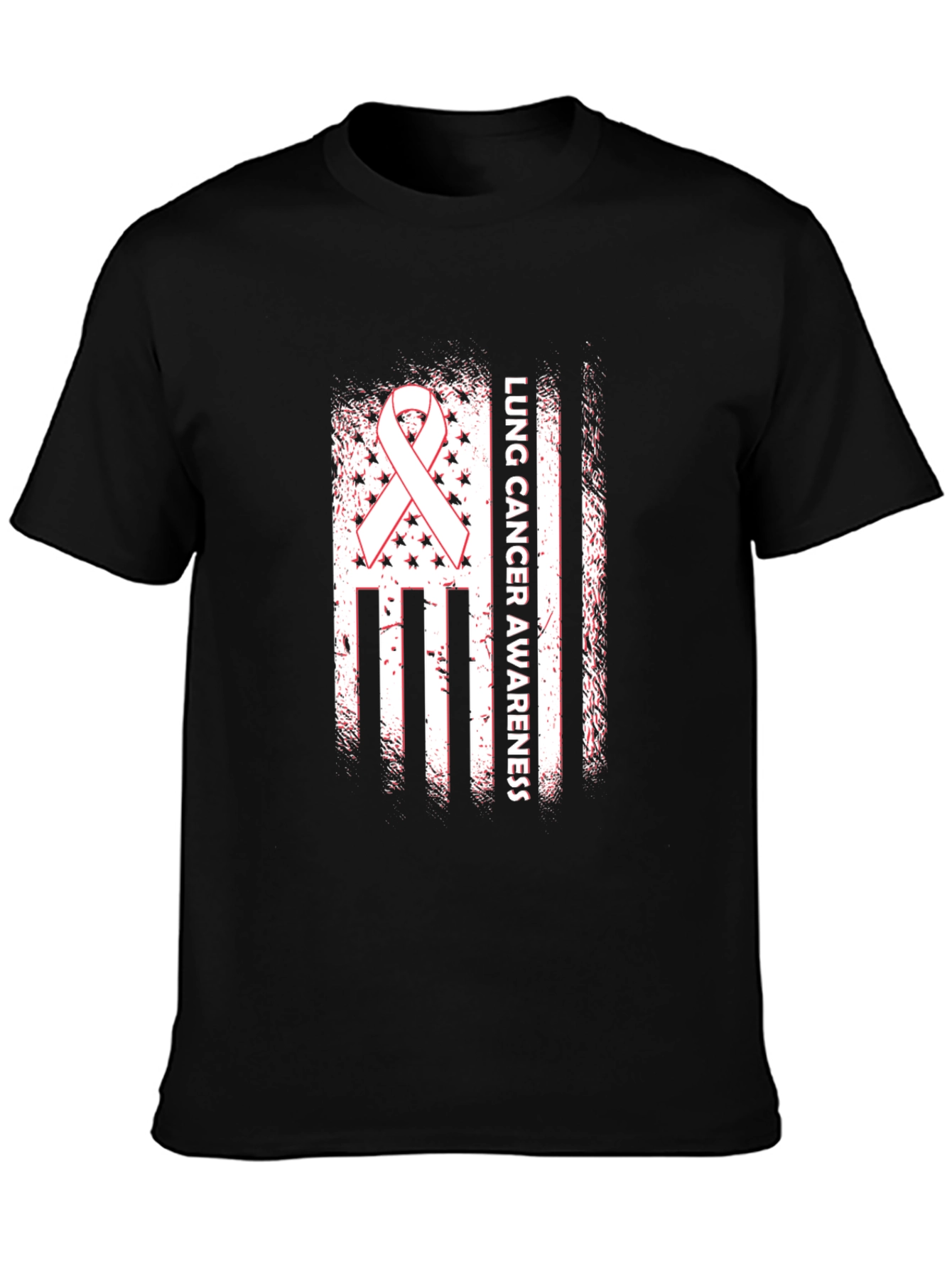 Lung Cancer Awareness Tee - Ribbon Flag Design